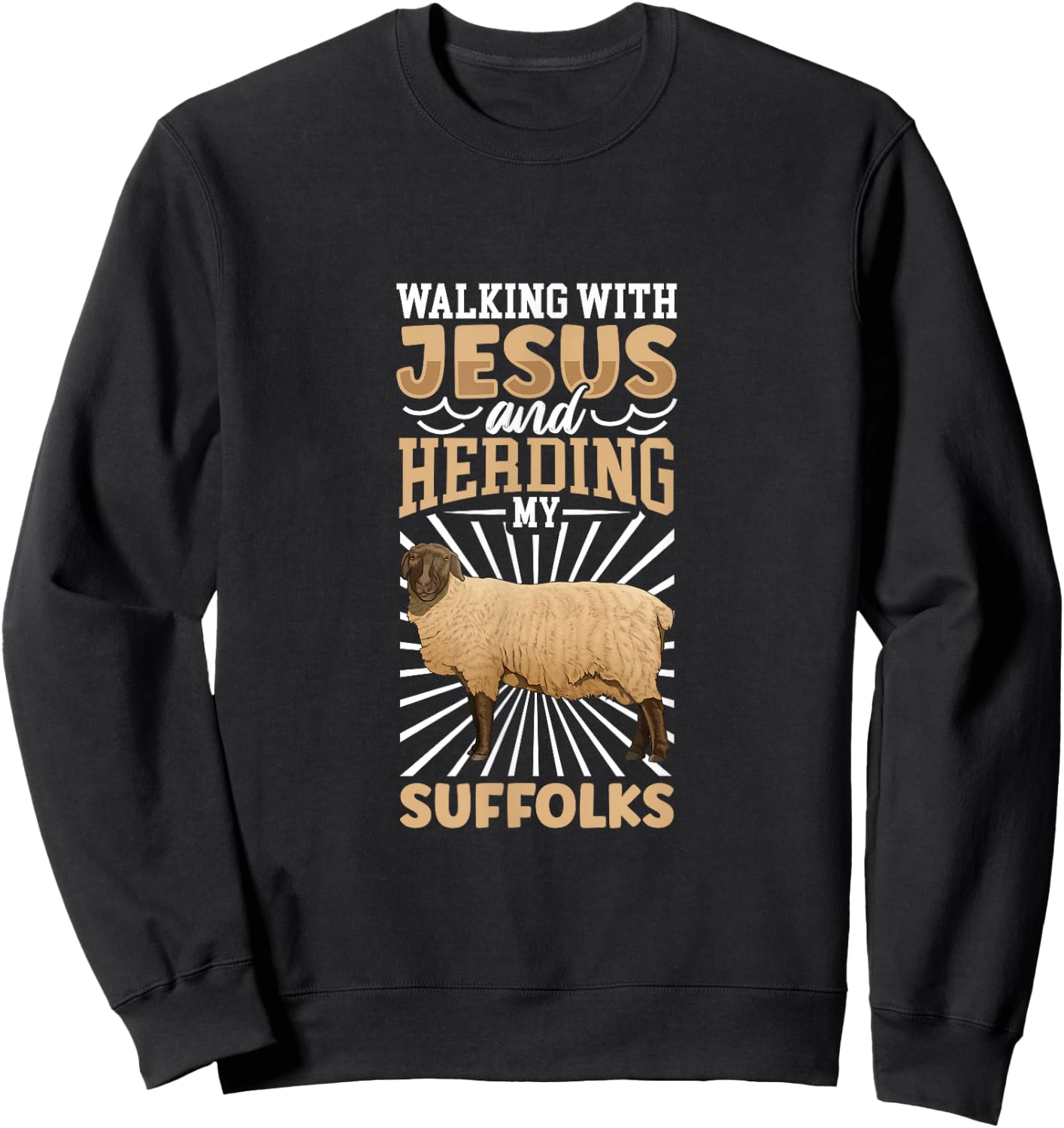 Jesus and sheep - Suffolk Sweatshirt - Sweatshirt | Black