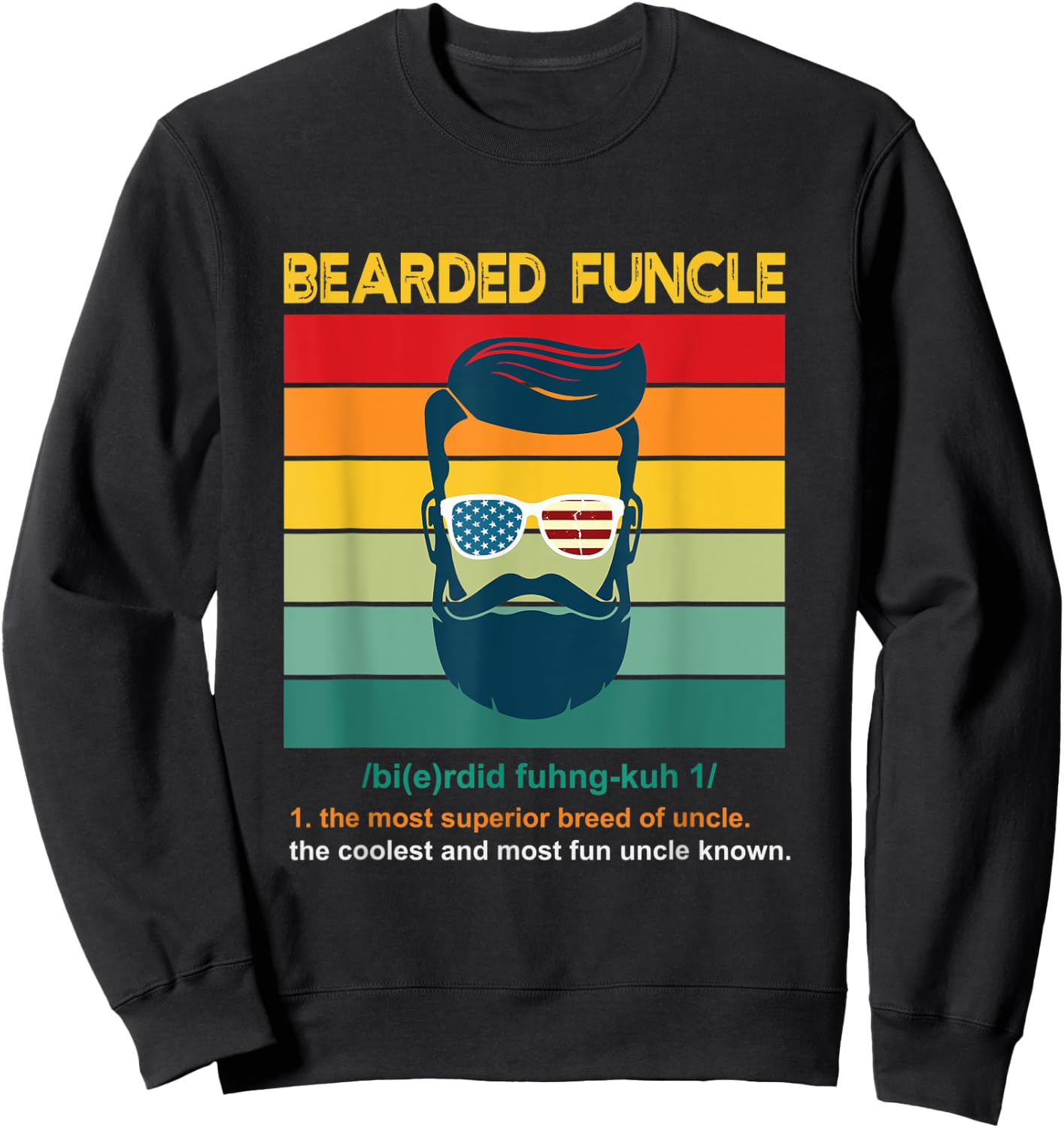 Bearded Funcle, uncle gift Sweatshirt - Sweatshirt | Black