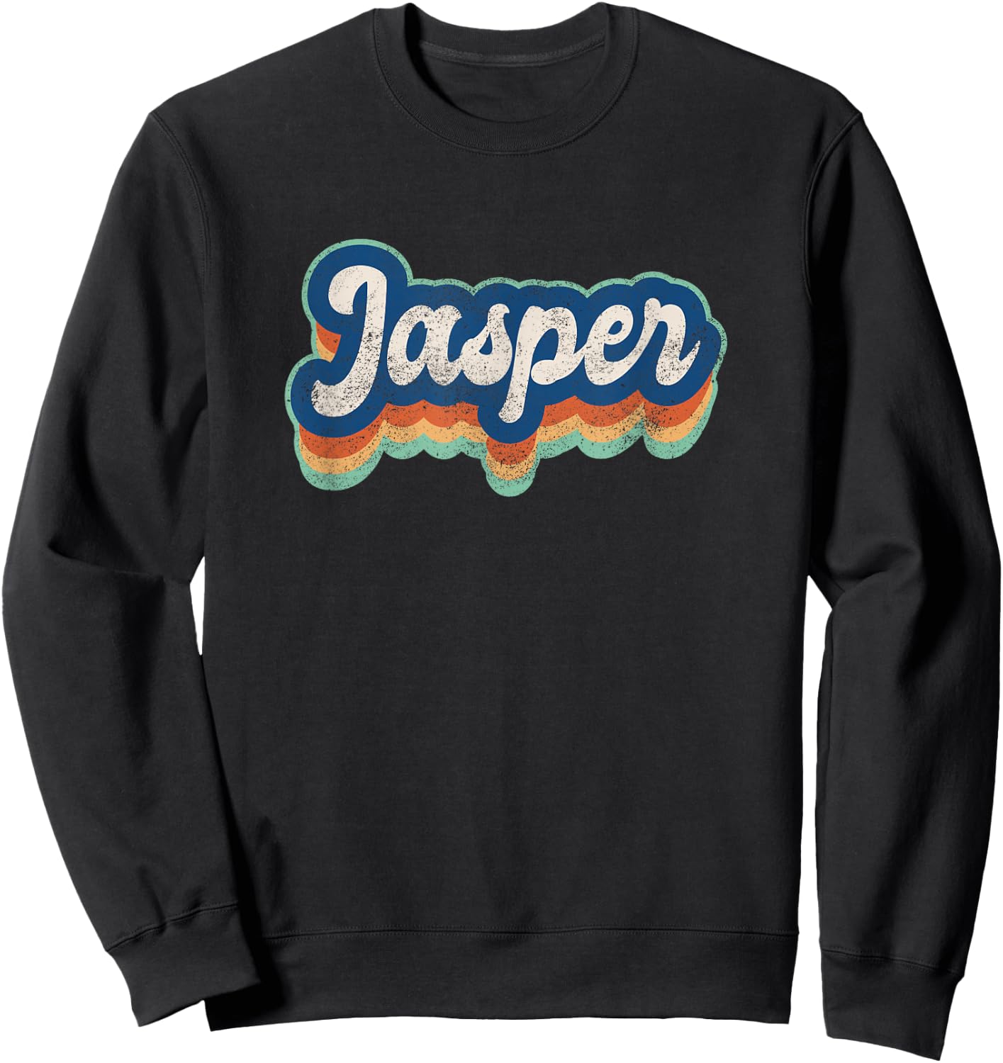 Jasper First Name Boy Vintage Style 70s 80s Personalized Sweatshirt - Sweatshirt | Black