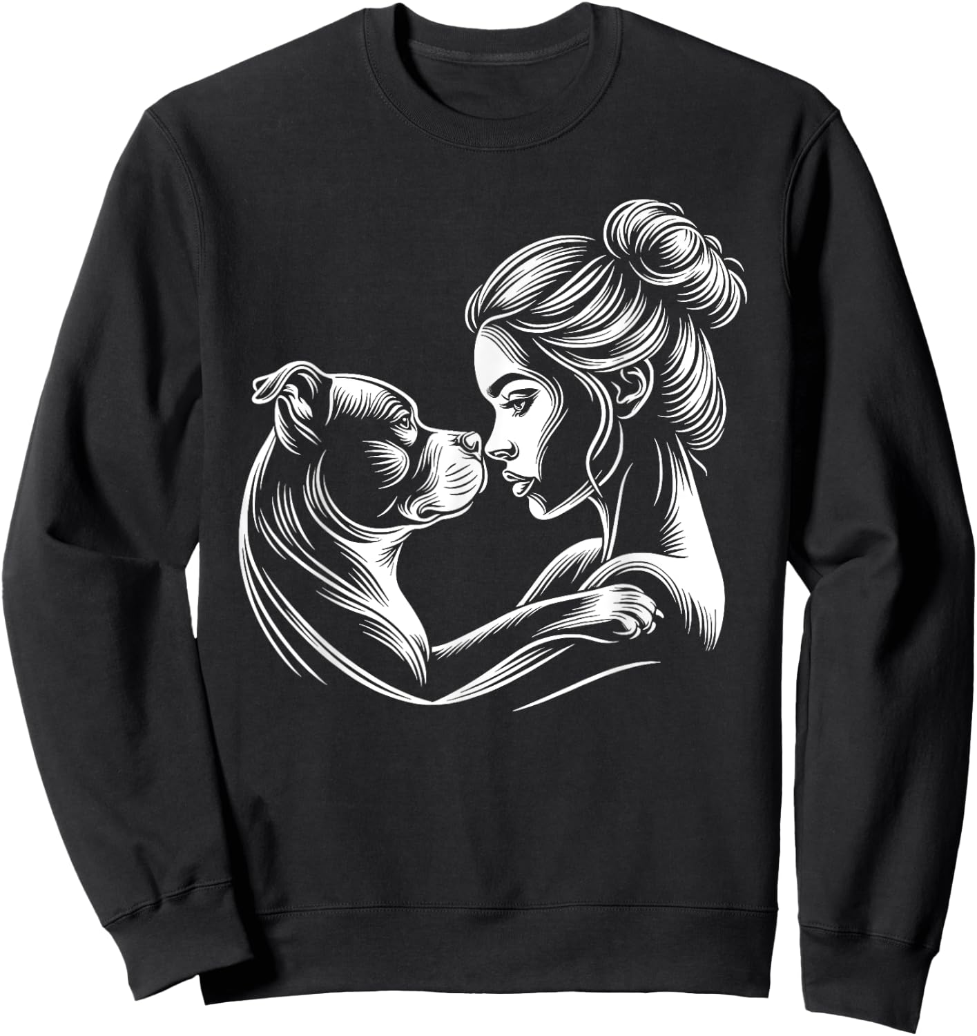 Staffordshire Bull Terrier Dog Mom Women Mother's Day Sweatshirt - Sweatshirt | Black