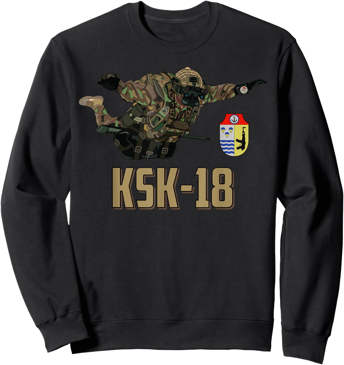 KSK-18 Kampfschwimmerkommando DDR DDR Militär Kampfschwimmer Sweatshirt - Sweatshirt | Black