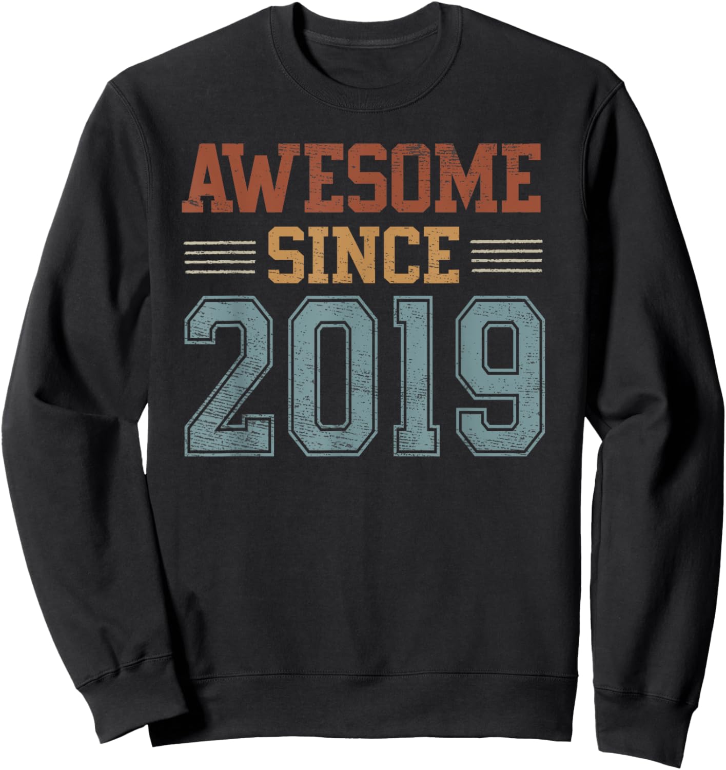 Awesome Since 2019 6th Birthday 6 Year Old Boy Girl Sweatshirt - Sweatshirt | Black