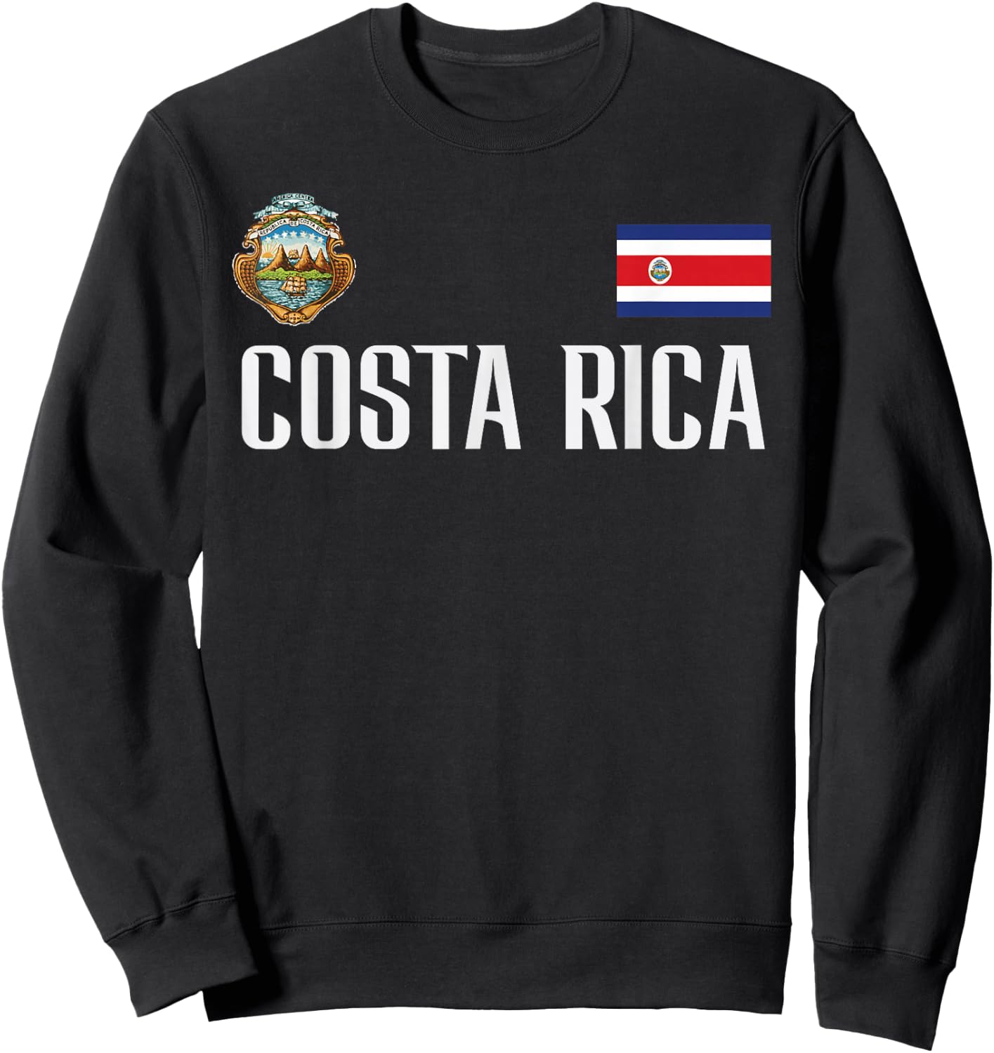 Costa Rica Flag Football Soccer Fan Men Women Kids Sweatshirt - Sweatshirt | Black