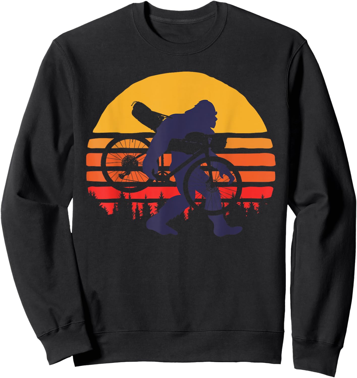 Bigfoot With Gravel Bike - Gravel Sweatshirt - Sweatshirt | Black