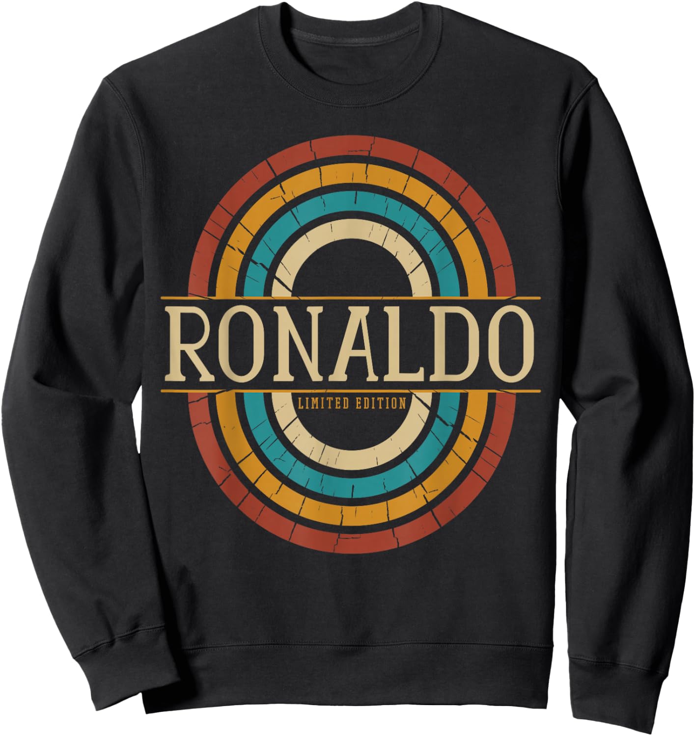 Ronaldo Name Personalized Men Boys Vintage Appreciation Sweatshirt - Sweatshirt | Black