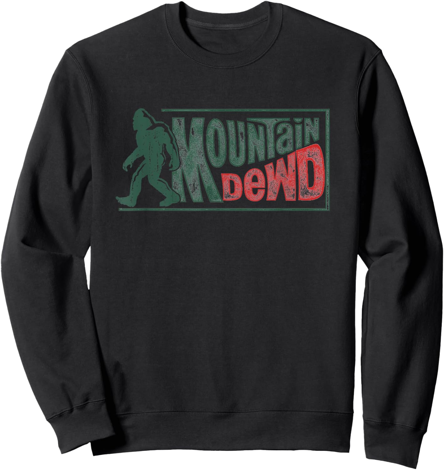Funny Bigfoot Mountain Dude Hiking Camping Retro Gift Sweatshirt - Sweatshirt | Black