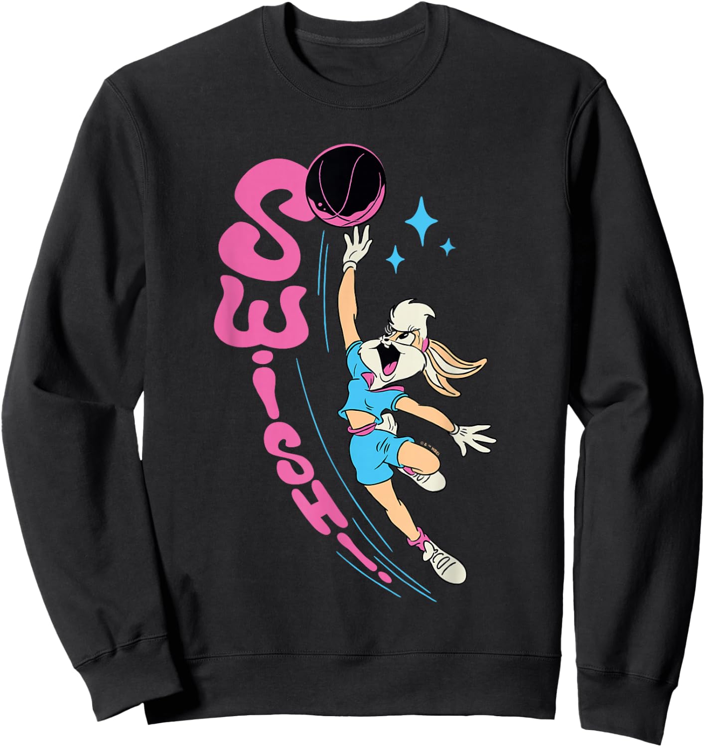 Looney Tunes Lola Bunny Swish Retro Basketball Vintage Logo Sweatshirt - Sweatshirt | Black