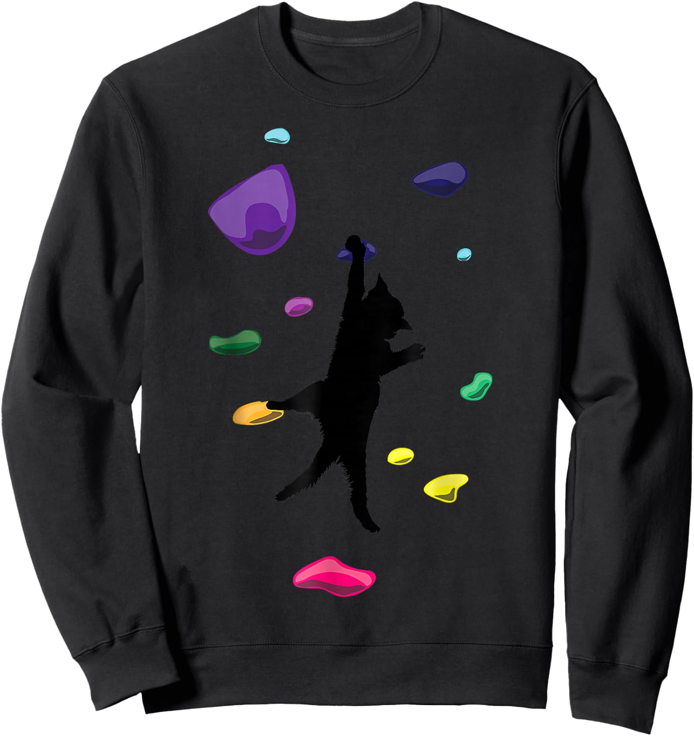 Funny Cat Climber Rock Climbing Gift Women And Kids Sweatshirt - Sweatshirt | Black