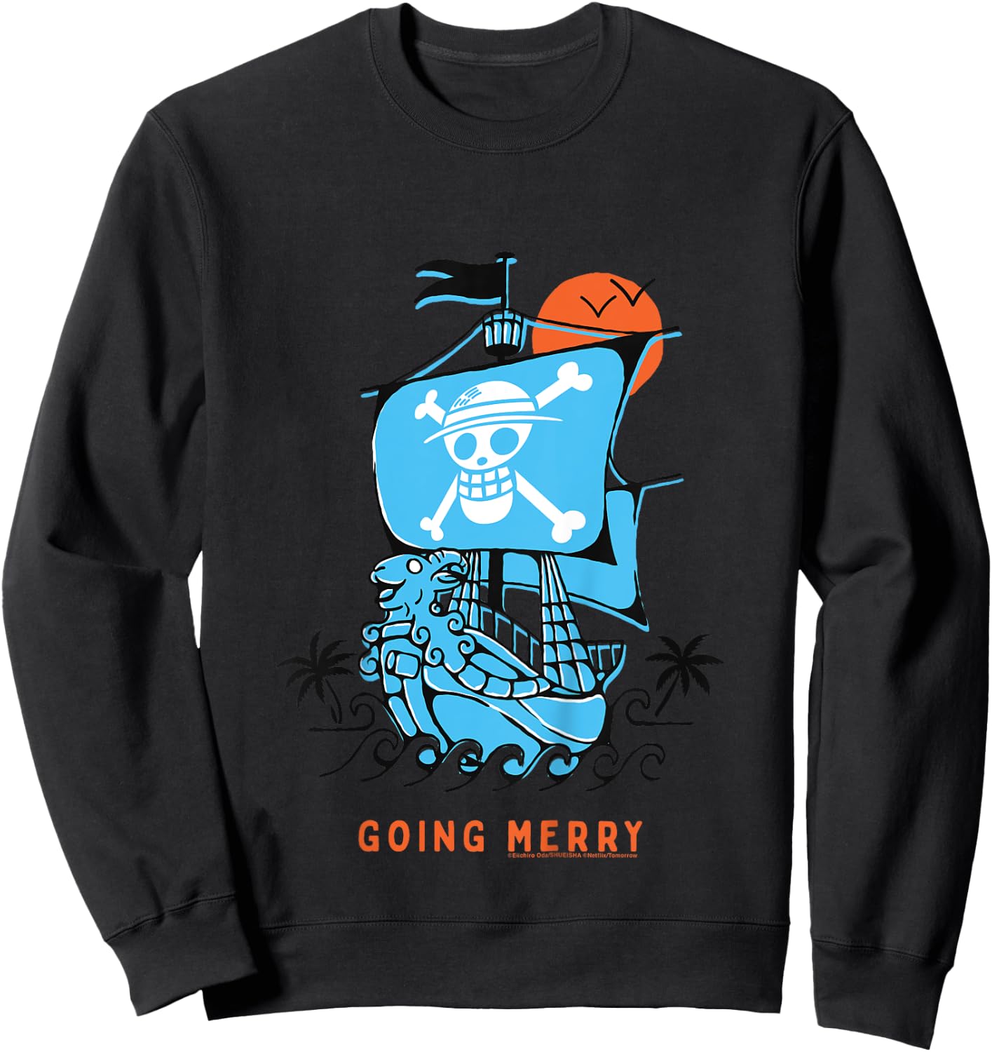 Kids Going Merry Ship Straw Hat Pirates Monkey D Luffy Kids , Blue, 2 Sweatshirt - Sweatshirt | Black