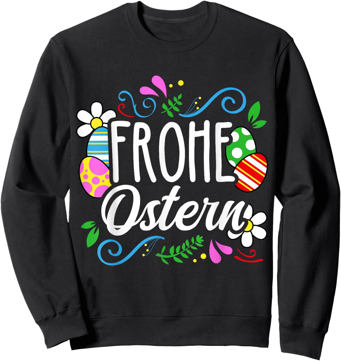 Oster T Shirt Osterhase Spruch Hasen Kostüm Ostern Geschenk Sweatshirt - Sweatshirt | Black