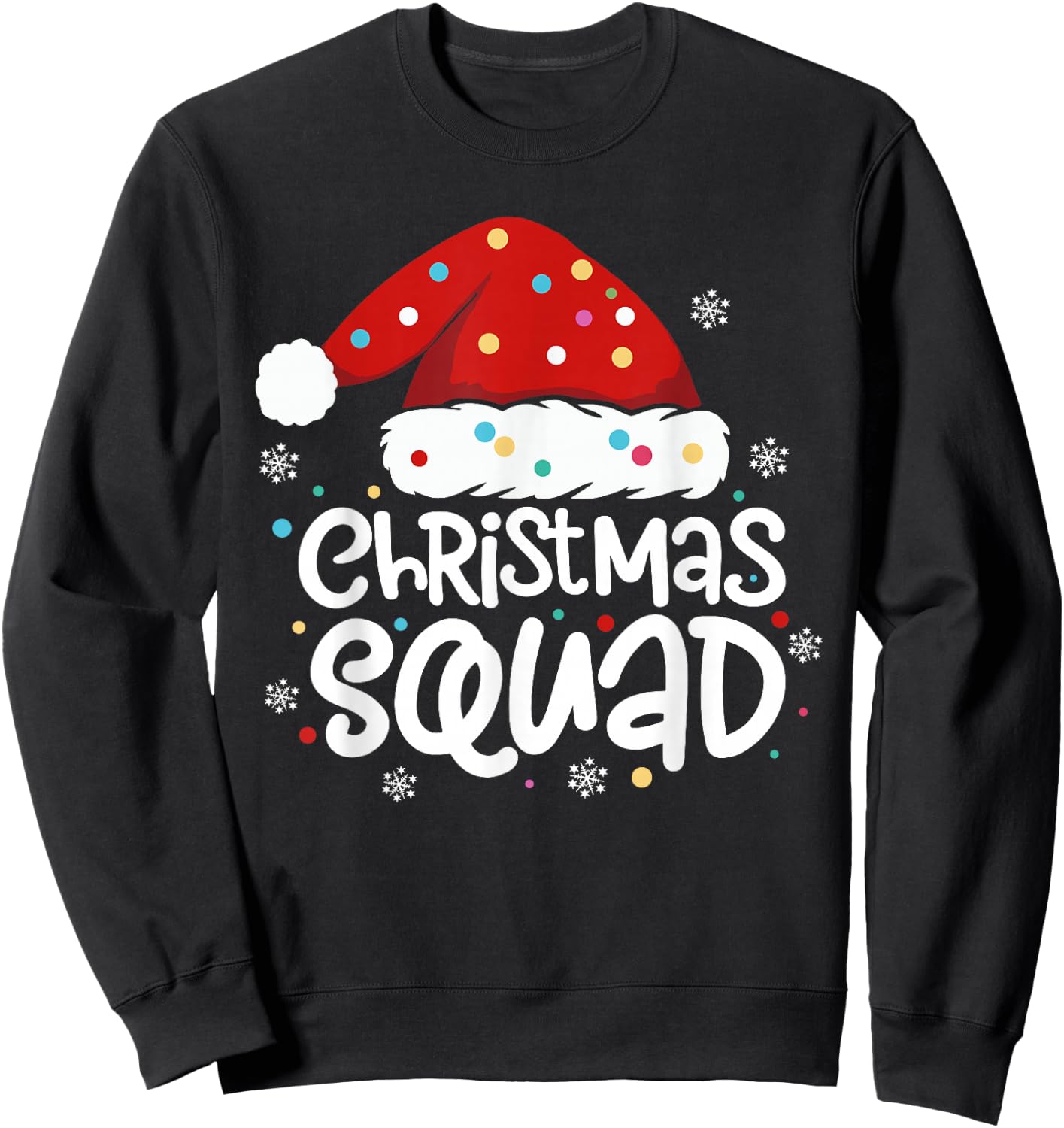 Christmas Squad Family Group Matching Christmas Party Pajama Sweatshirt - Sweatshirt | Black