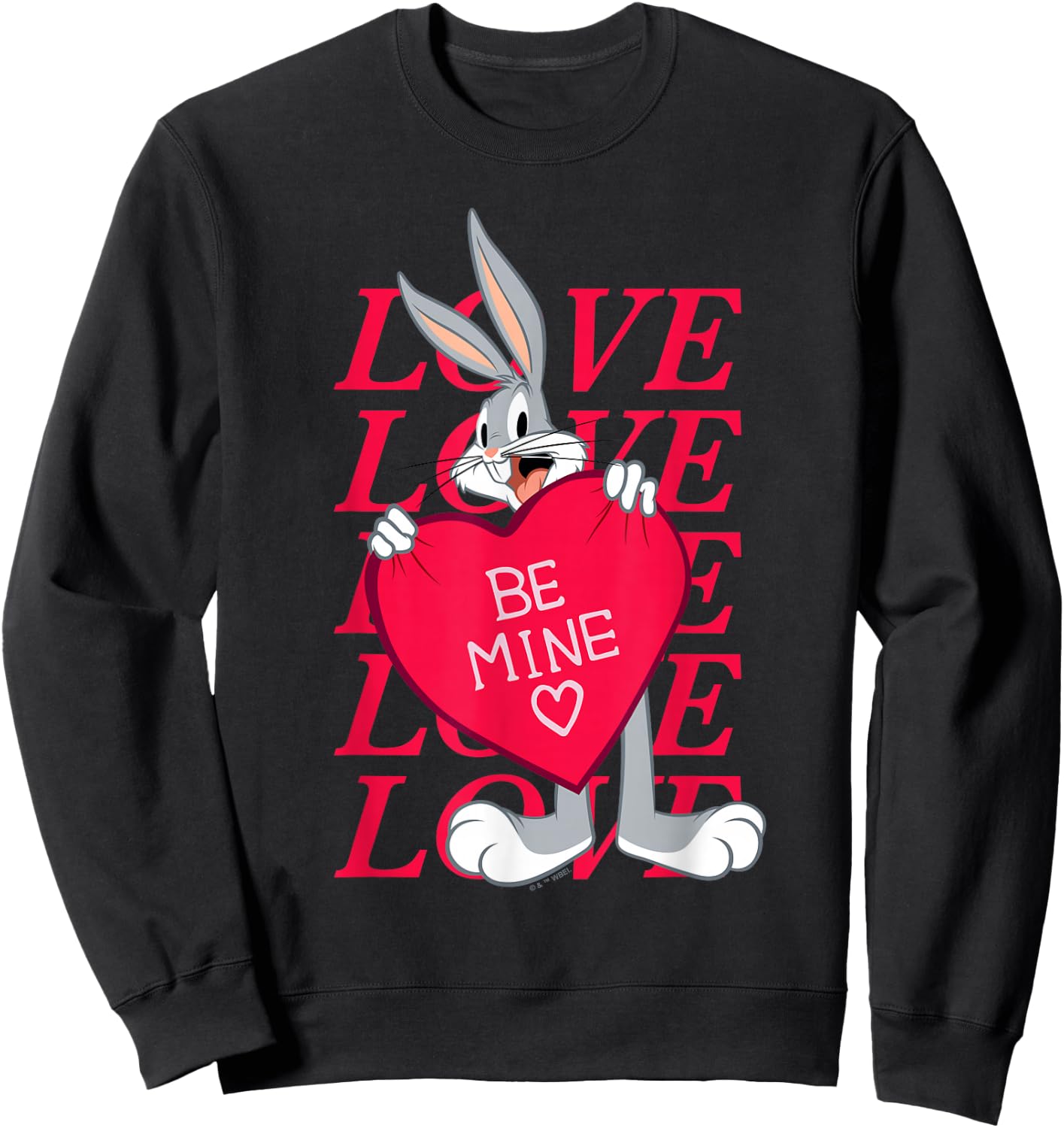 Looney Tunes Valentine's Day Bugs Bunny Be Mine Sweatshirt - Sweatshirt | Black