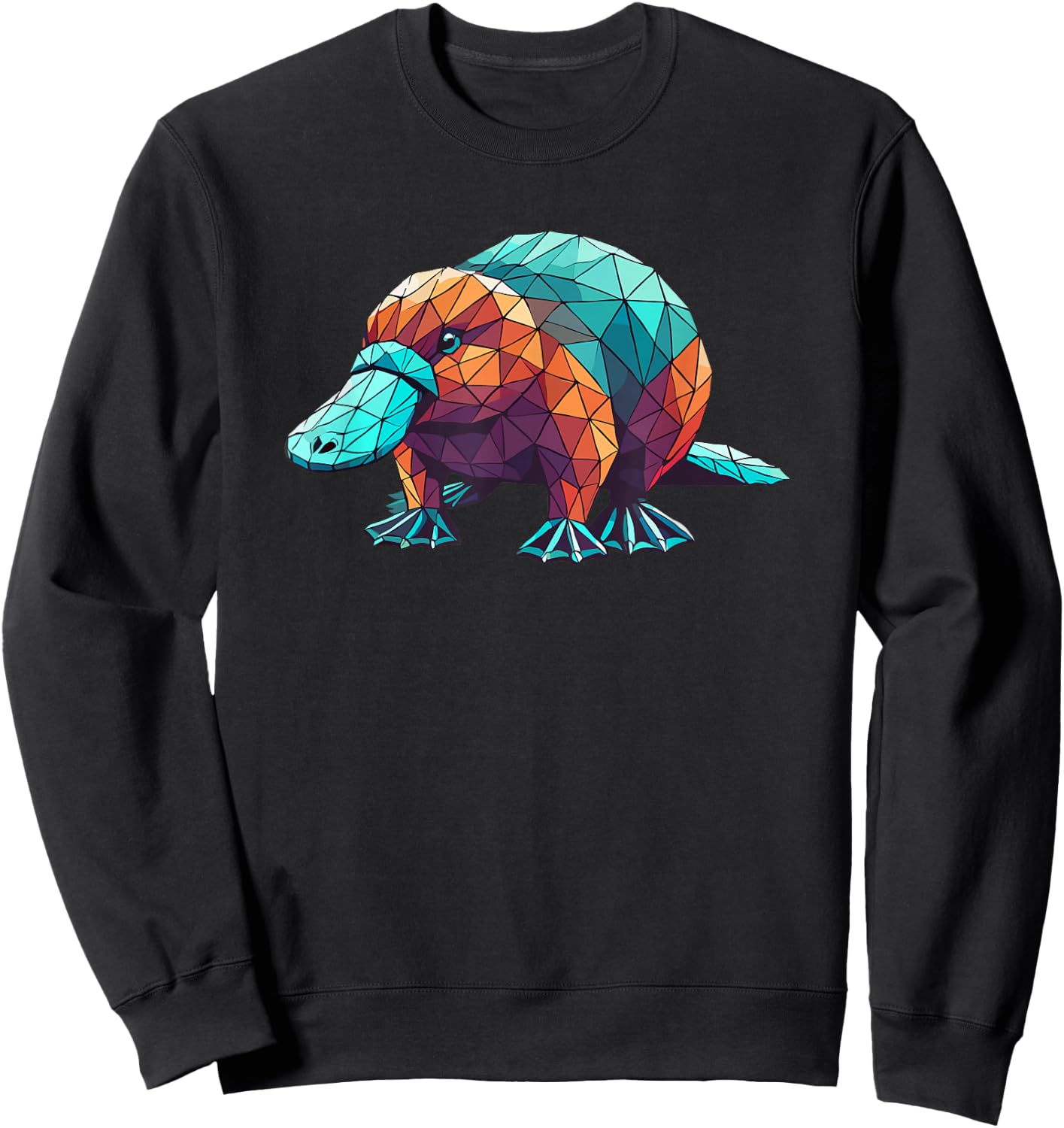 Geometric Art Platypus Platypuses Duckbill Sweatshirt - Sweatshirt | Black