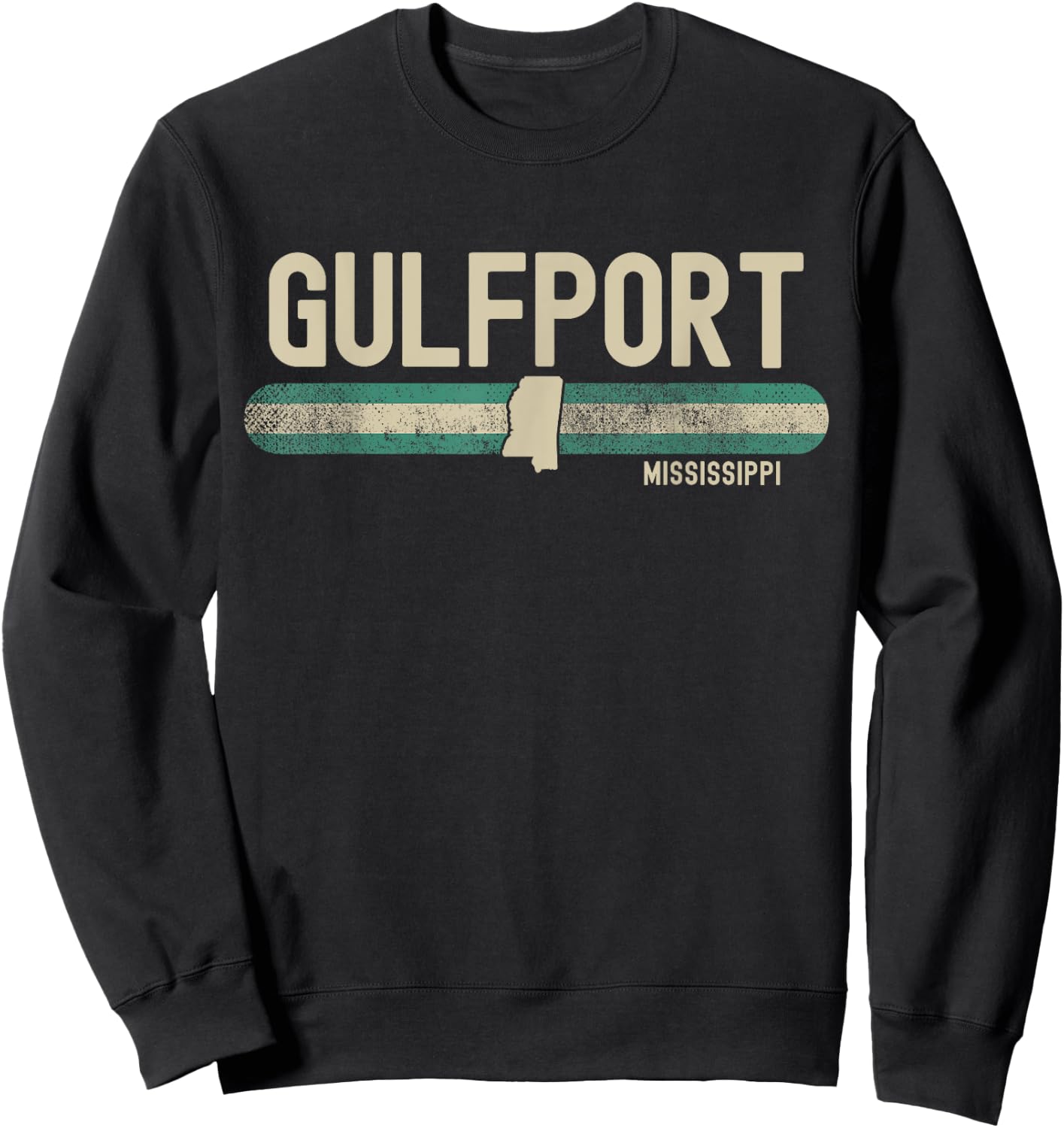 Gulfport MS | Mississippi | Travel & 80s Style Sweatshirt - Sweatshirt | Black