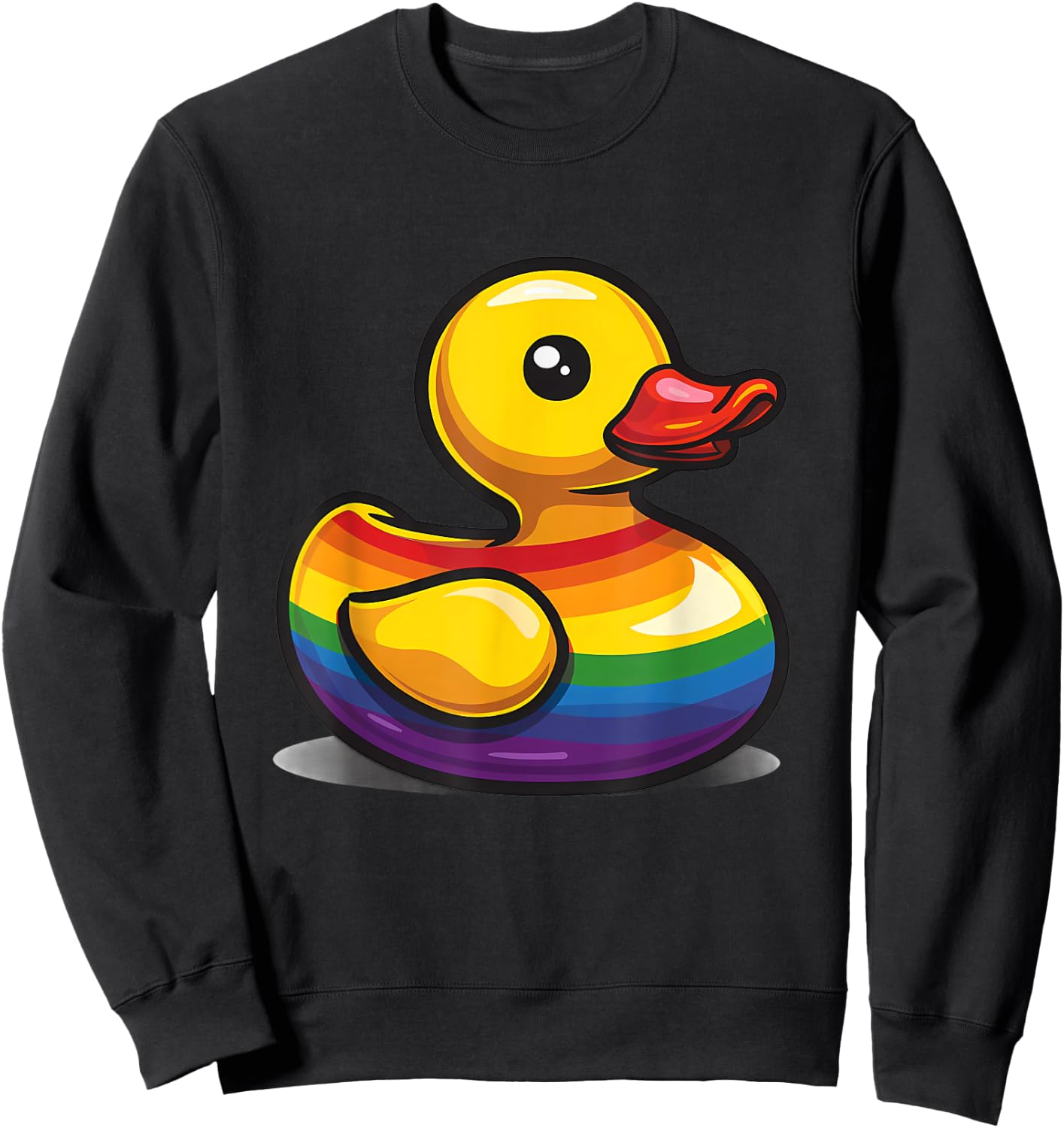 LGBT Rubber Duck Rainbow LGBTQ Gay Pride Month Lesbian Pride Sweatshirt - Sweatshirt | Black