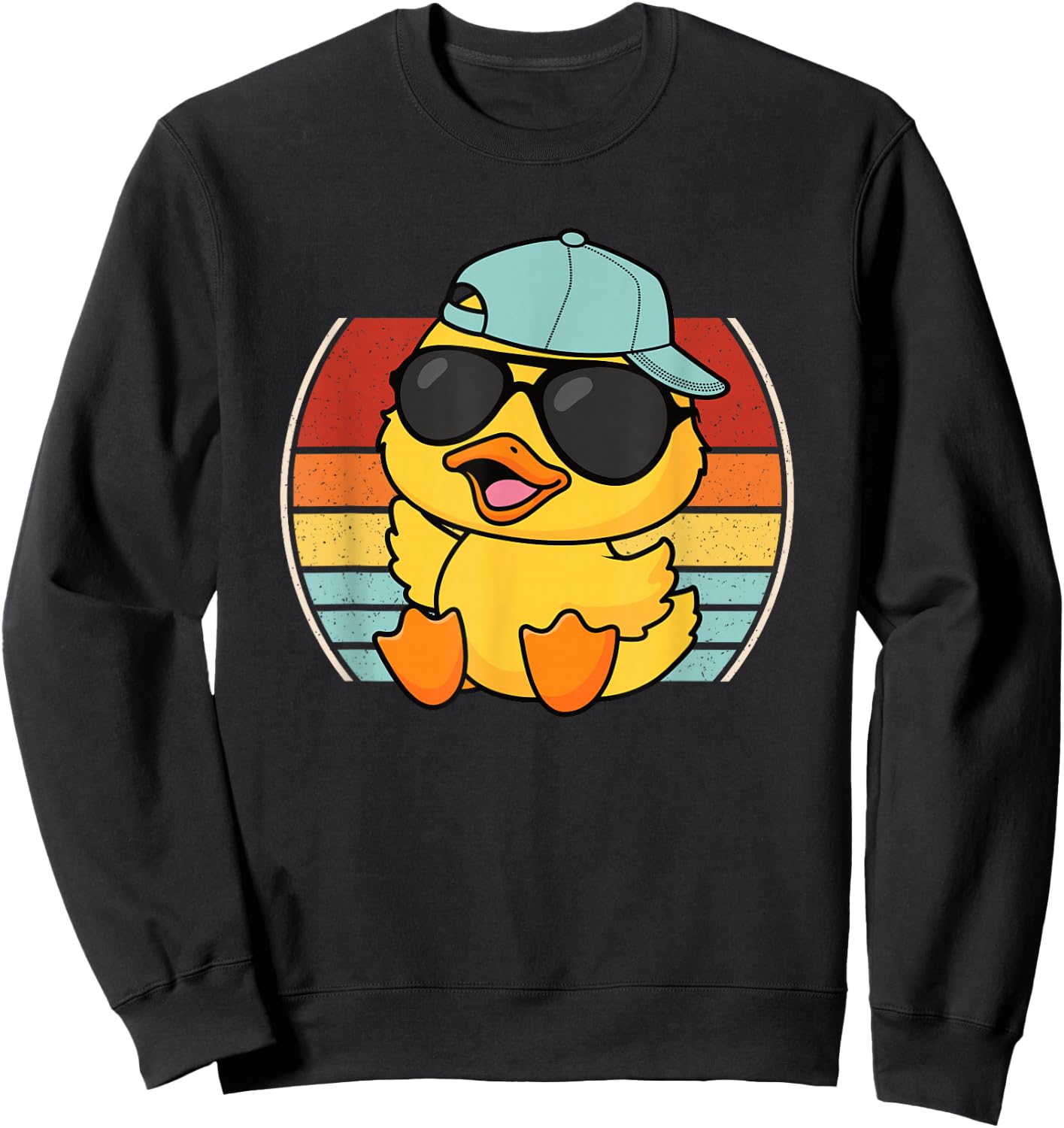 Cool Duck Retro Duck Lover Men Women Boys Girls Kids Sweatshirt - Sweatshirt | Black
