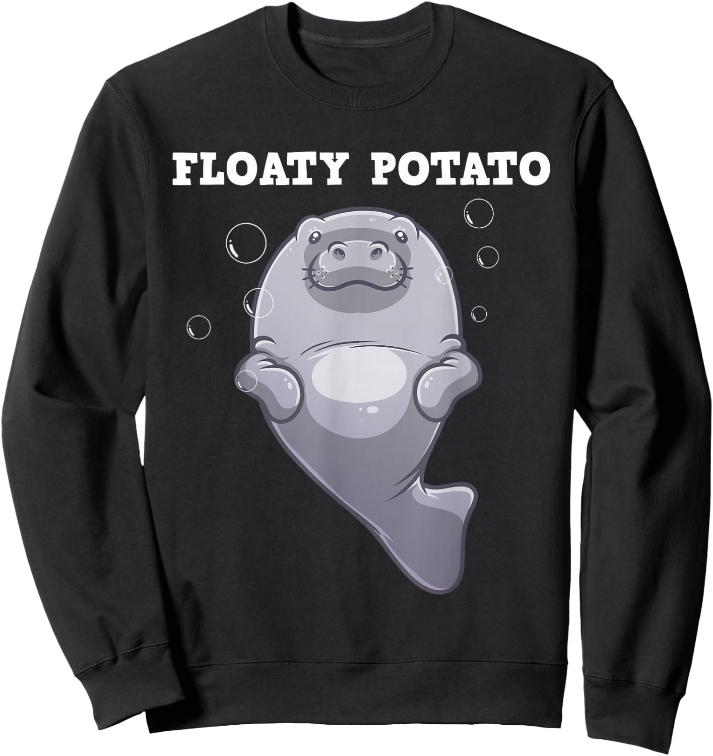 Cute Manatee Art Women Manatee Aquatic Animal Lover Sweatshirt - Sweatshirt | Black