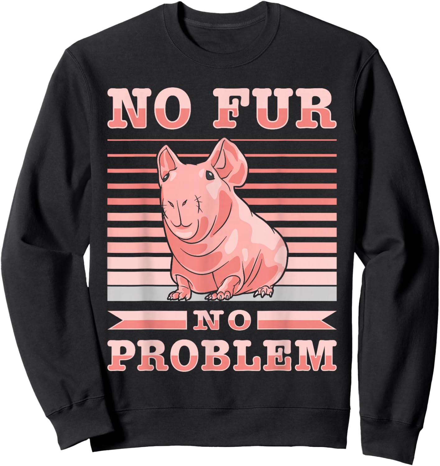 Hairless Guinea Pig Skinny Pig Owner Cavy Rodent Pet Sweatshirt - Sweatshirt | Black
