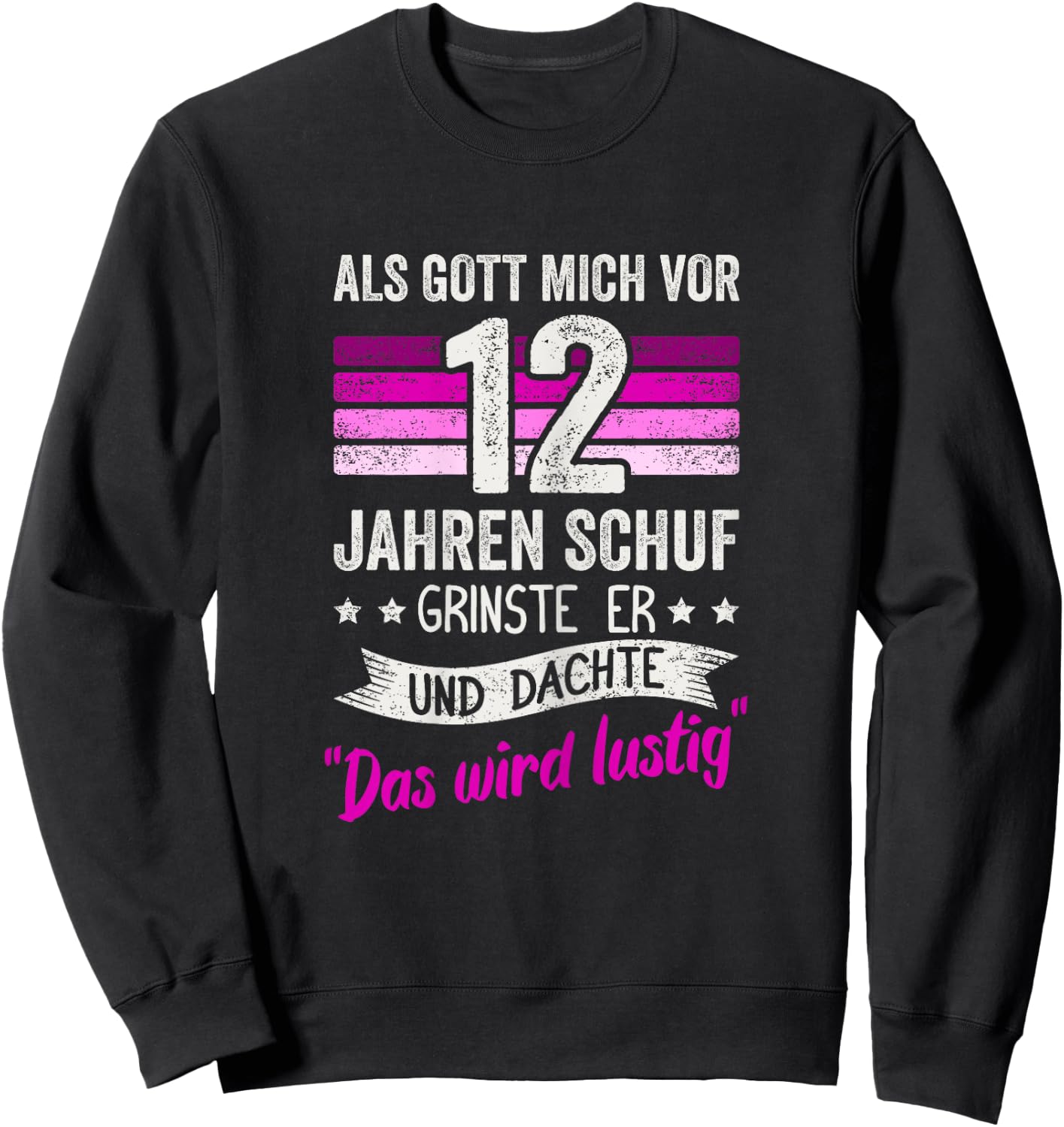 12. Geburtstag als Gott mich vor 12 Jahren schuf grinste er Sweatshirt - Sweatshirt | Black