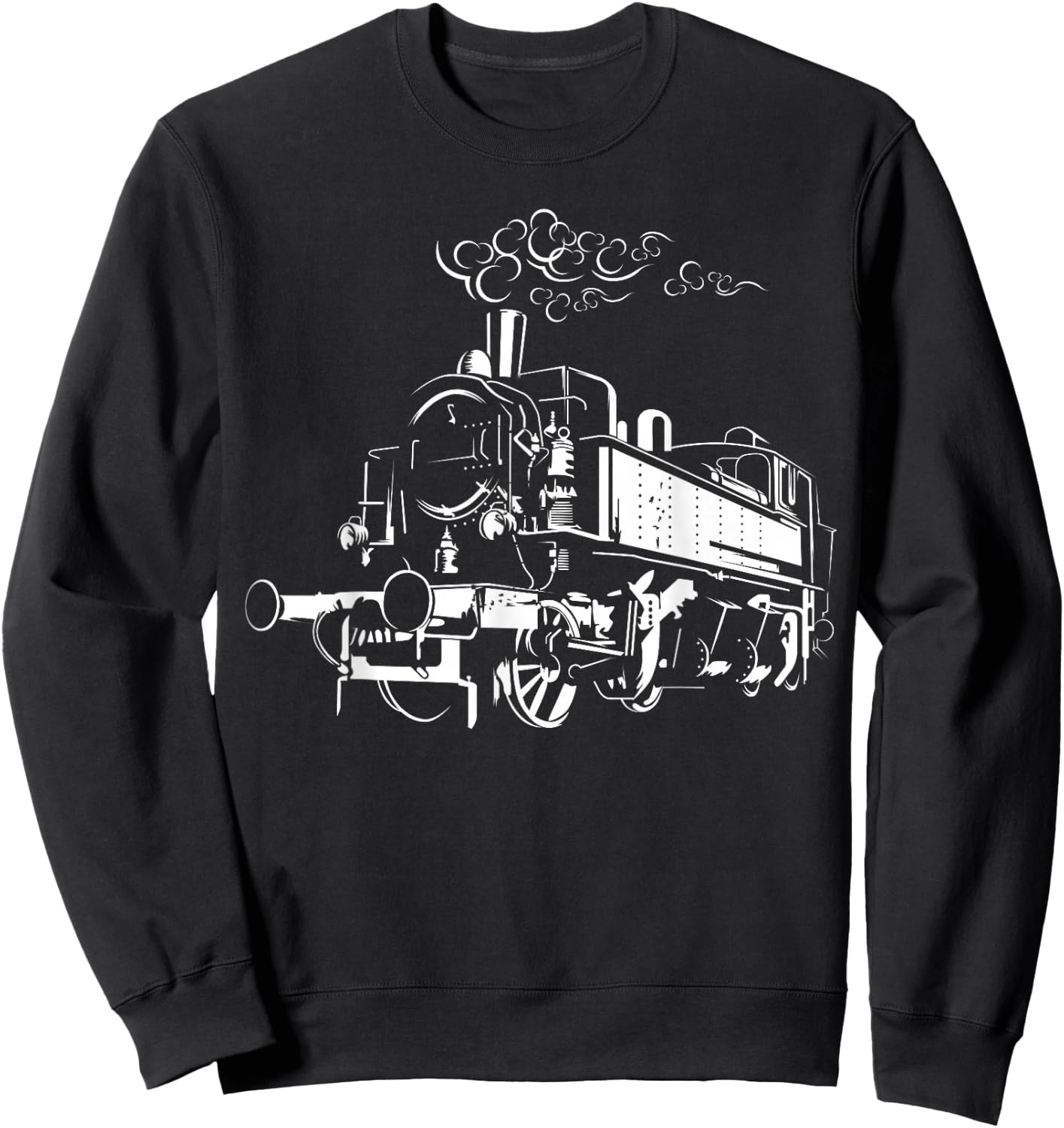 alte Retro Eisenbahn Lokomotive sächsische Bahn Dampflok Sweatshirt - Sweatshirt | Black