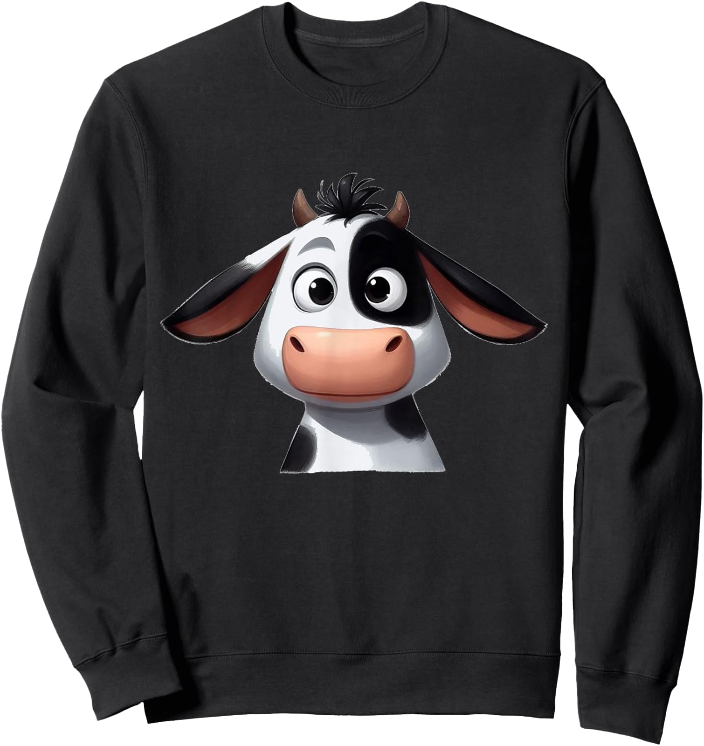 Kuh lustig süß niedlich Comic Cartoon Kühe Tiere , black Sweatshirt - Sweatshirt | Black
