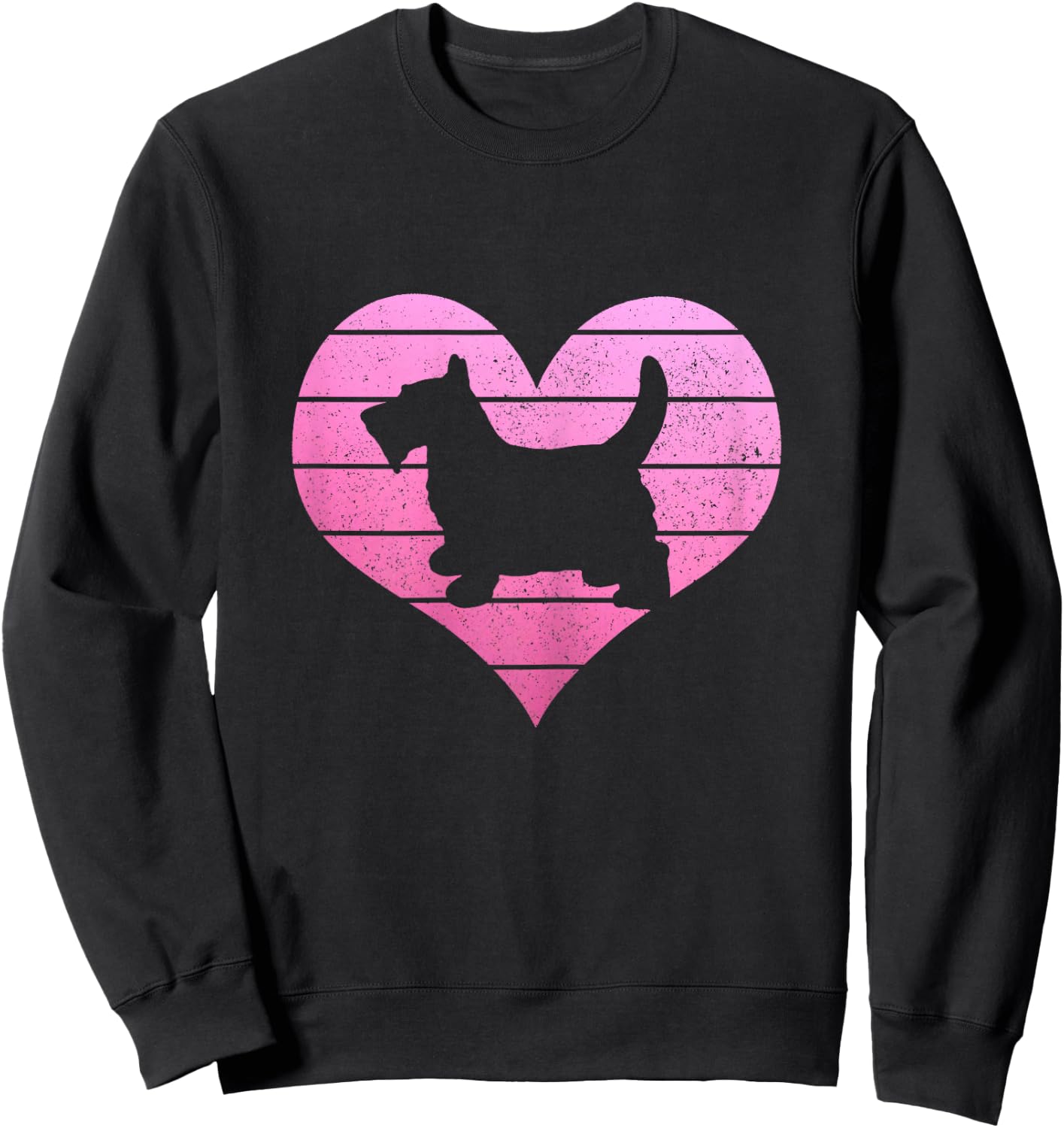 Scottish Terrier Heart Scottie Mom Dad Funny Cute Dog Lover Sweatshirt - Sweatshirt | Black