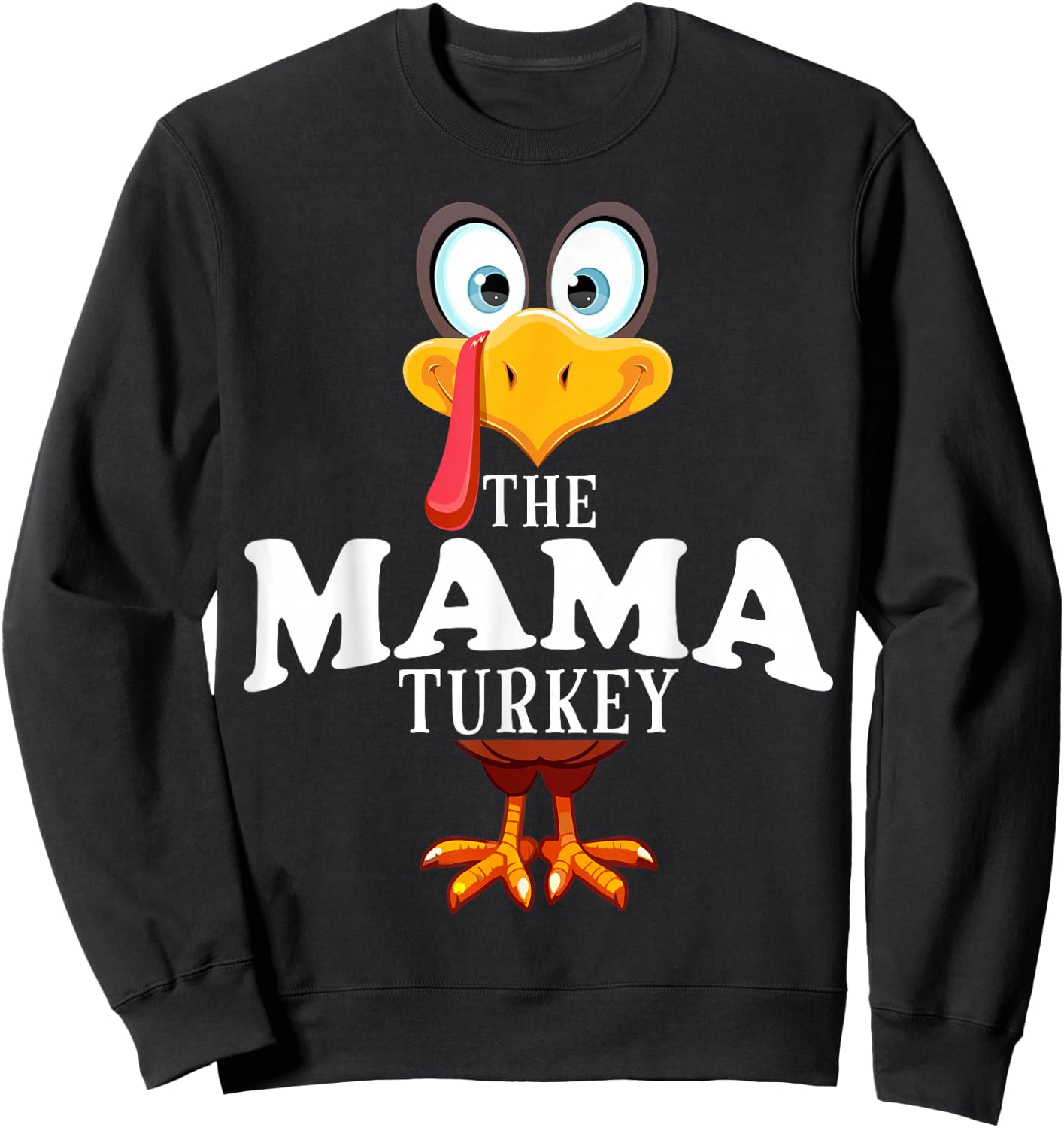 Thanksgiving The Mama Turkey Pajama Sweatshirt - Sweatshirt | Black