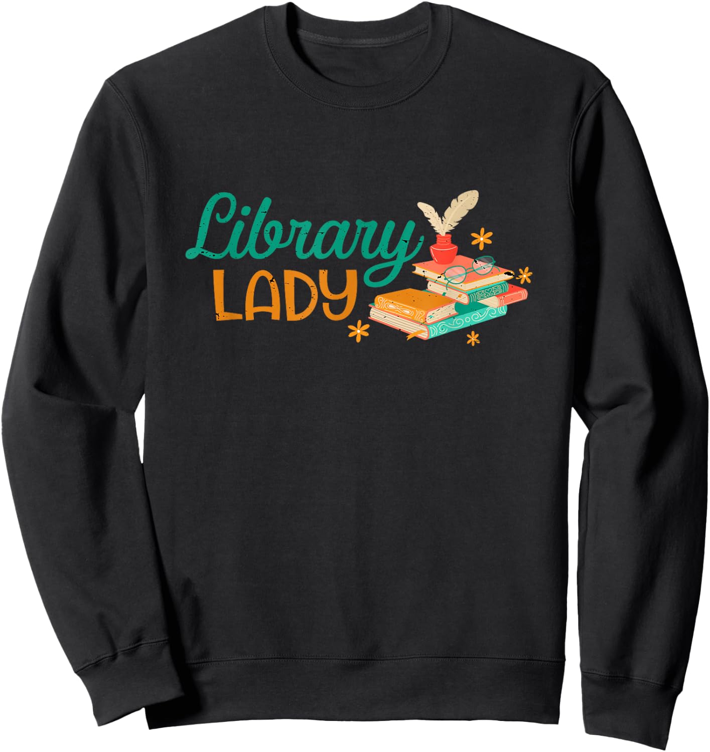 Library Carin Library Reader Book Worm Sweatshirt - Sweatshirt | Black