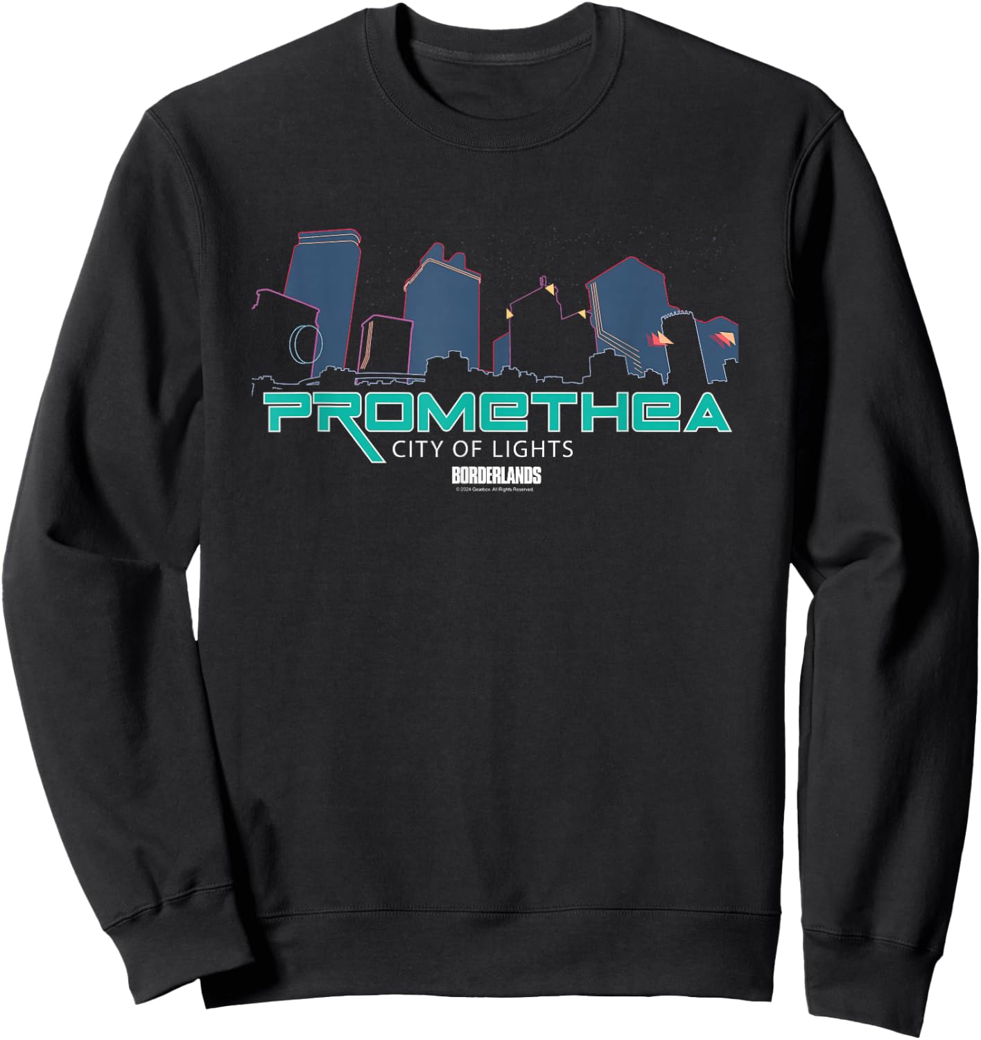 Borderlands Promethea City Lights Gaming Sweatshirt - Sweatshirt | Black