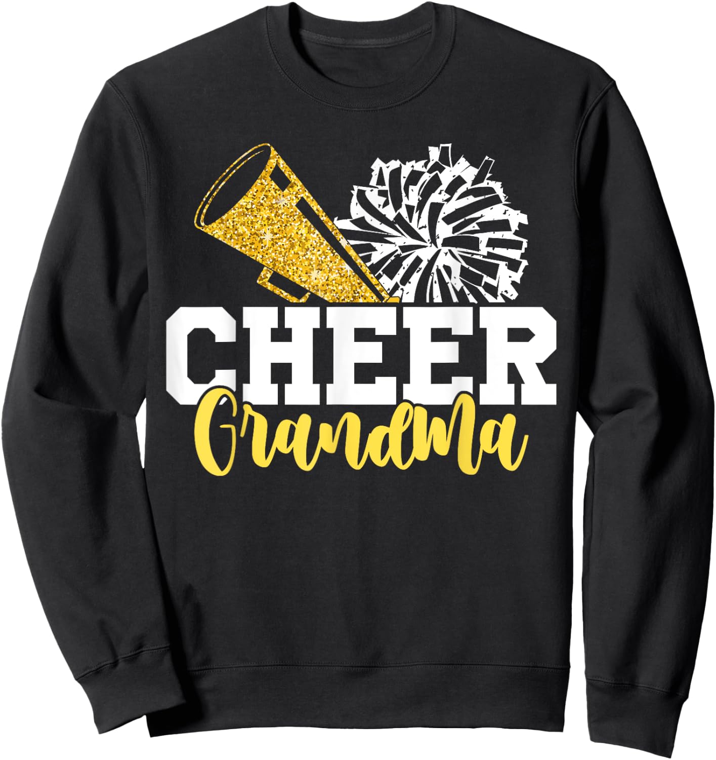 Cheer Grandma Hearts Cheerleading Grandmother Sweatshirt - Sweatshirt | Black