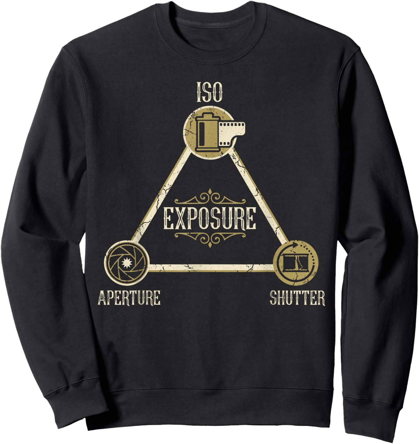 Exposure Triangle Humor ISO Exposure Aperture Shutter Sweatshirt - Sweatshirt | Black