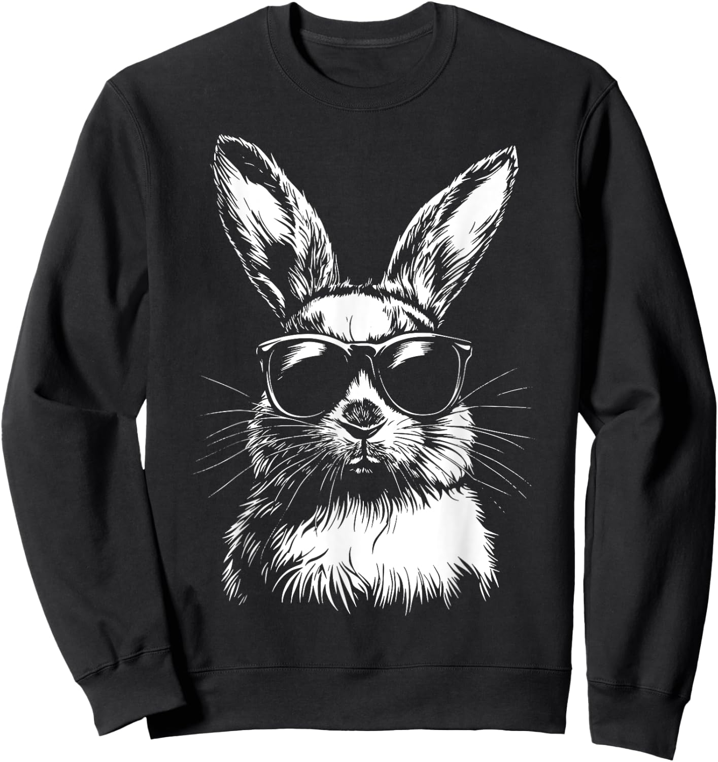 Rabbit Easter Bunny Sunglasses Sweatshirt - Sweatshirt | Black