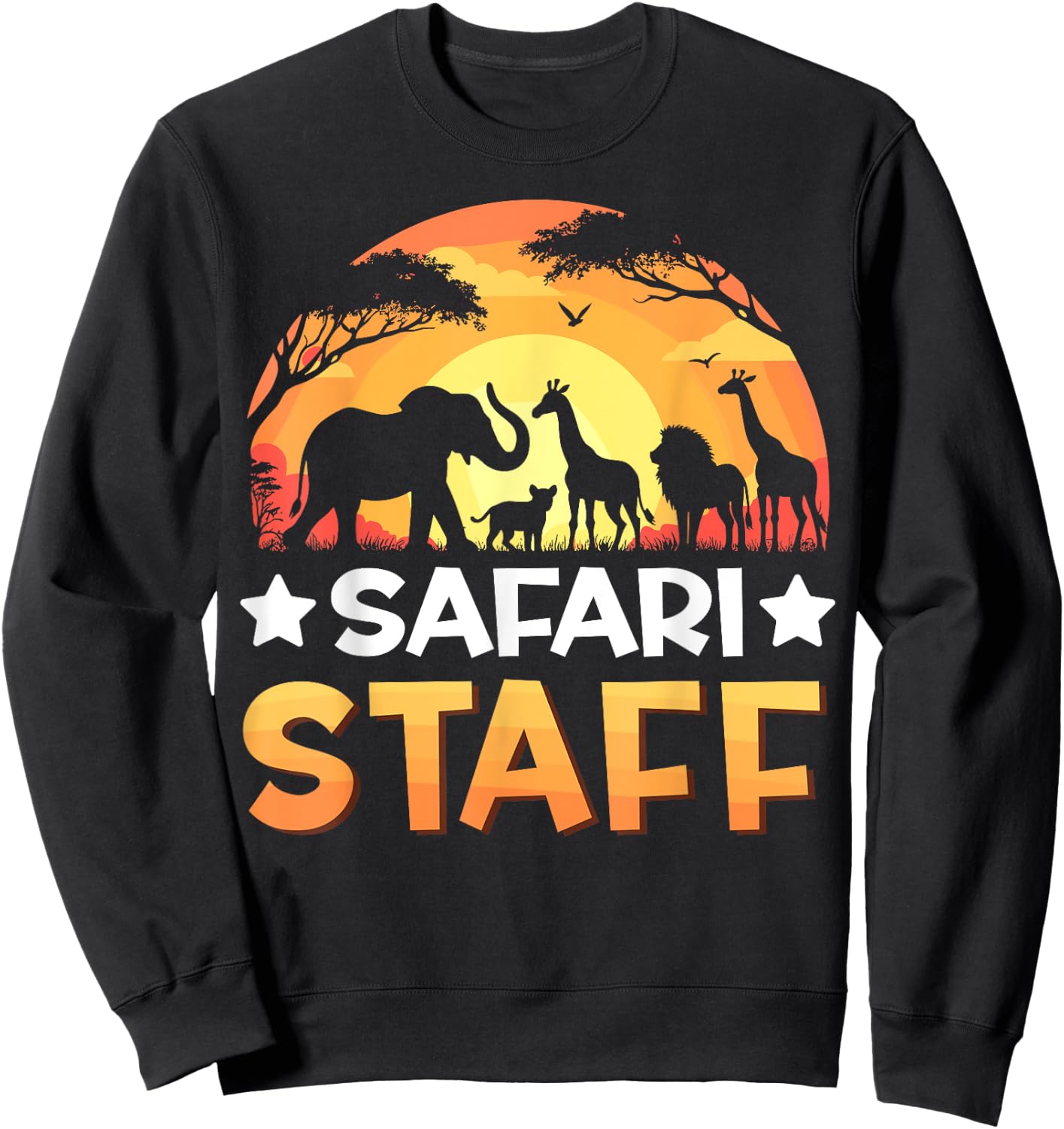 Safari Staff Safari Animals Sunset Wildlife Matching Zoo Sweatshirt - Sweatshirt | Black