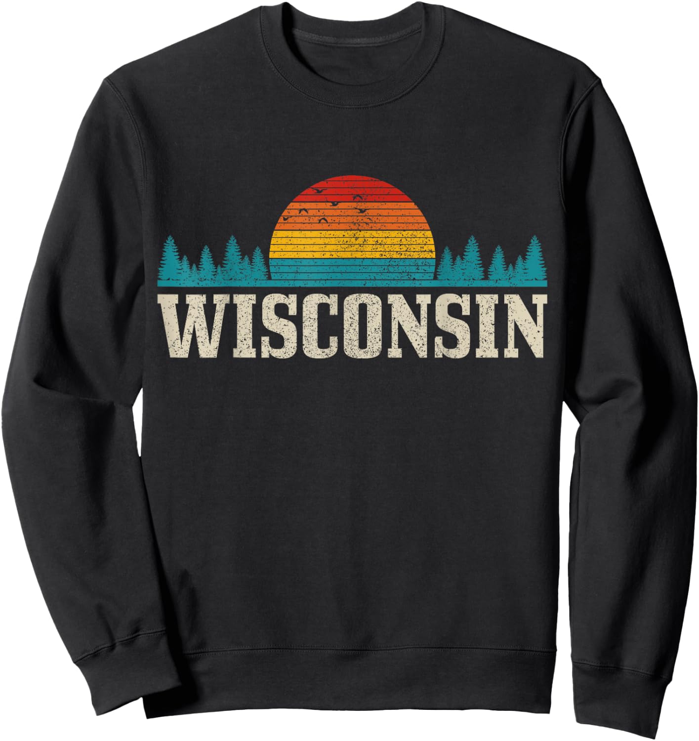 Wisconsin Vintage USA America Souvenir Sweatshirt - Sweatshirt | Black