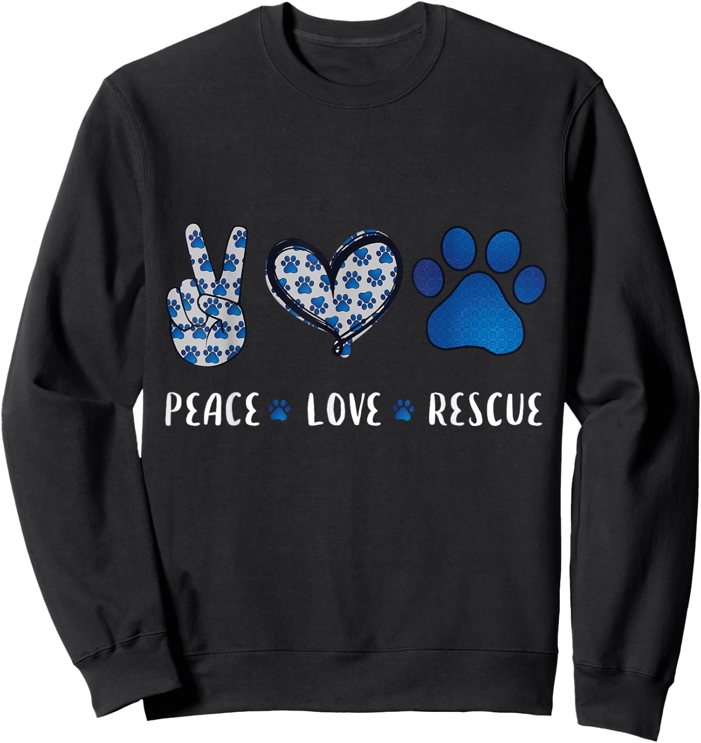 Peace Love dog cat rescue pets gifts women vet tech Sweatshirt - Sweatshirt | Black