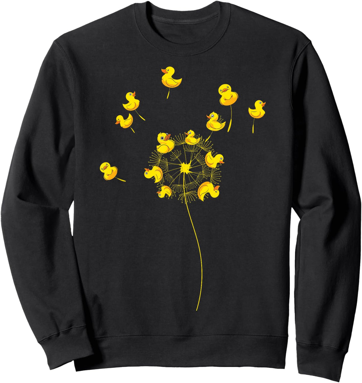 Rubber Duck Bath Toy Dandelion Bath Duck Squeaky Duck , black, s Sweatshirt - Sweatshirt | Black