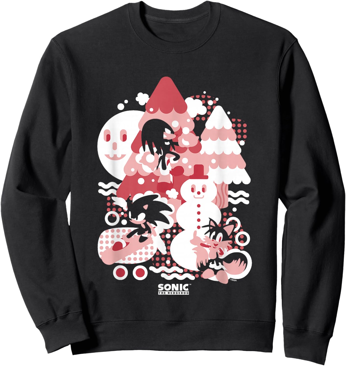 Sonic The Hedgehog Christmas Sonic Tails Knuckles Winter Fun Sweatshirt - Sweatshirt | Black