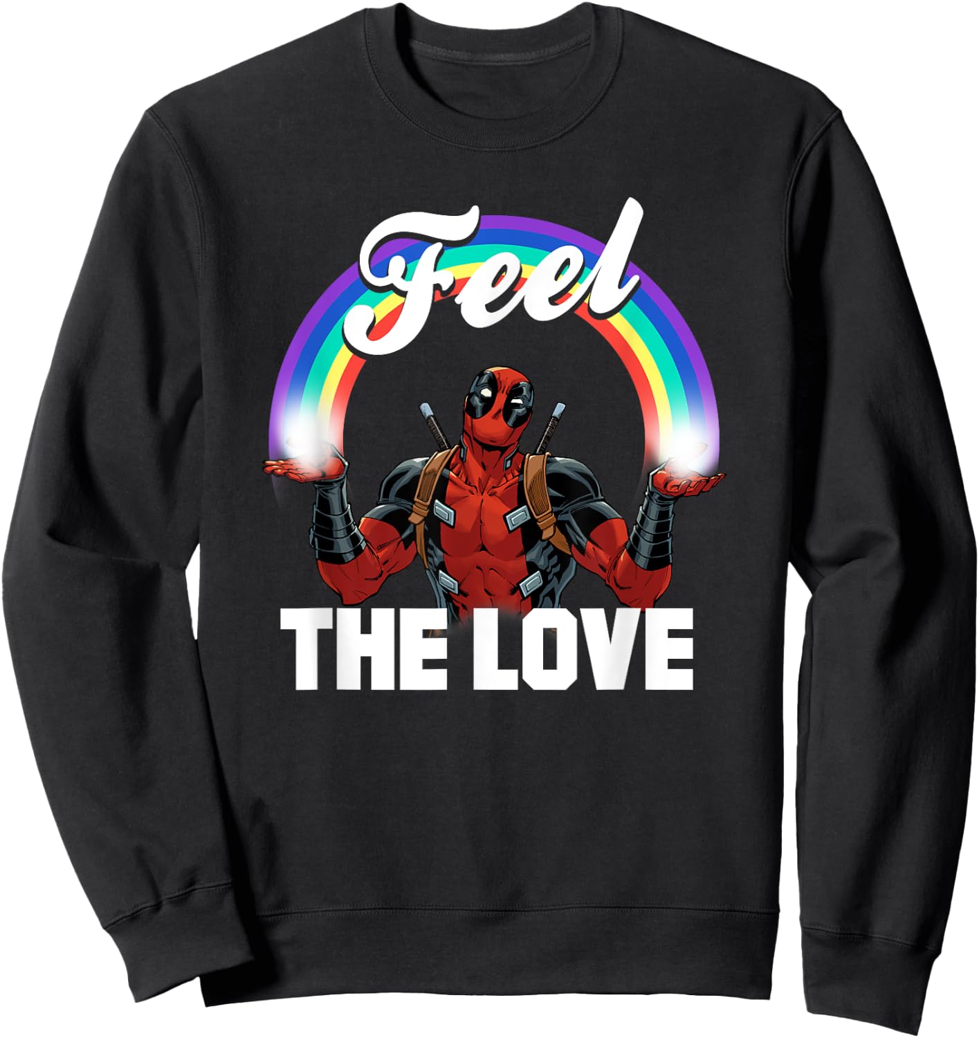 Marvel Deadpool Feel The Love , Black Sweatshirt - Sweatshirt | Black