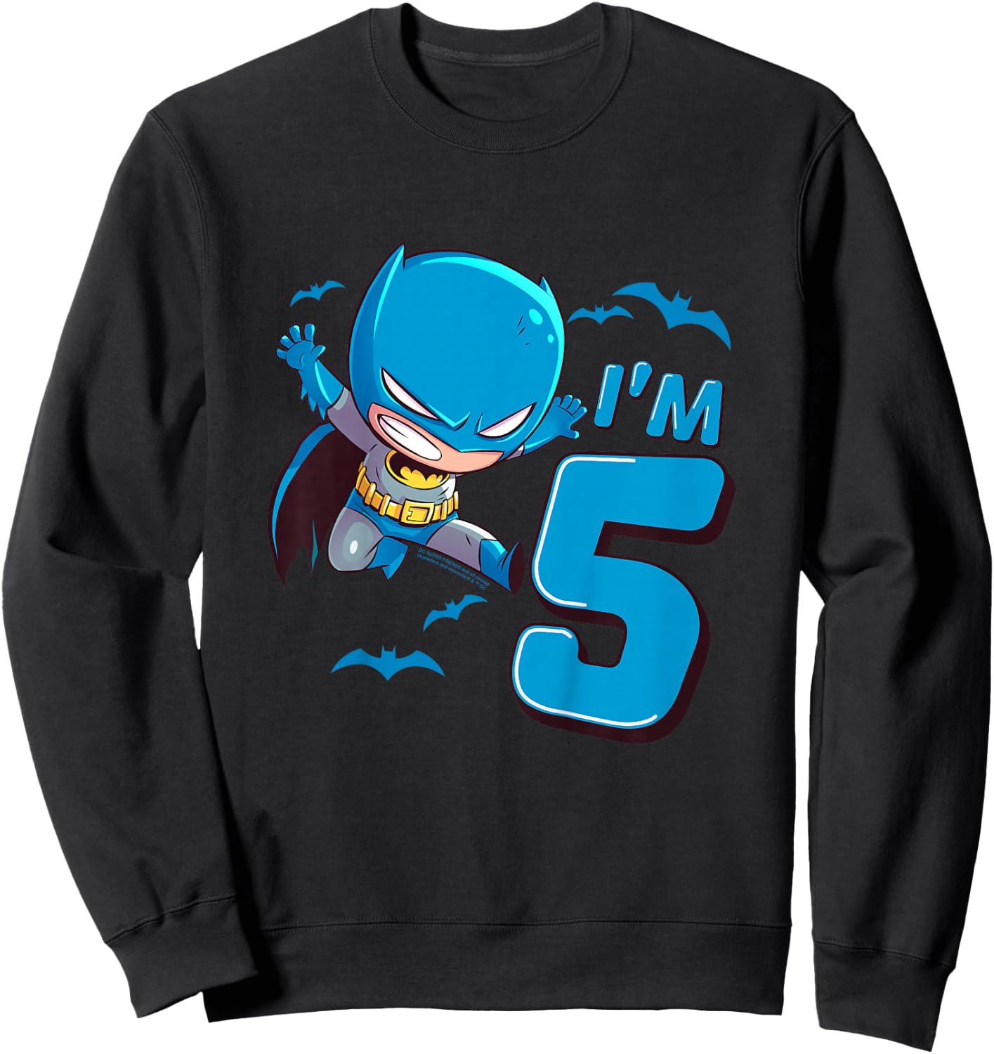 Kids Batman 5th Birthday Cute I'm 5 Sweatshirt - Sweatshirt | Black