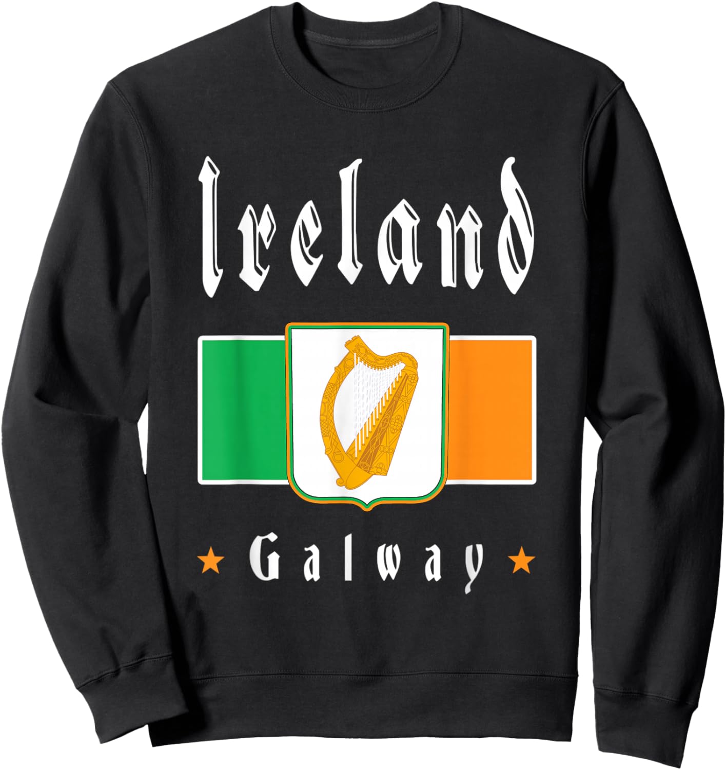 Galway Ireland Irish Flag Souvenir Sweatshirt - Sweatshirt | Black