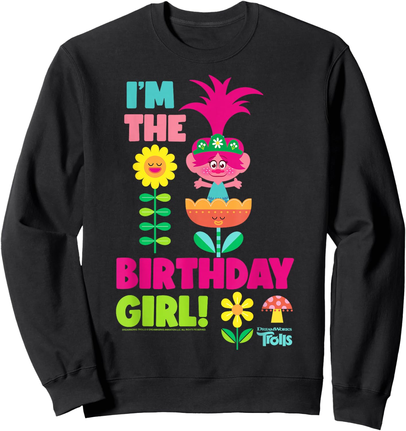 DreamWorks Trolls Poppy Birthday Girl Sweatshirt - Sweatshirt | Black