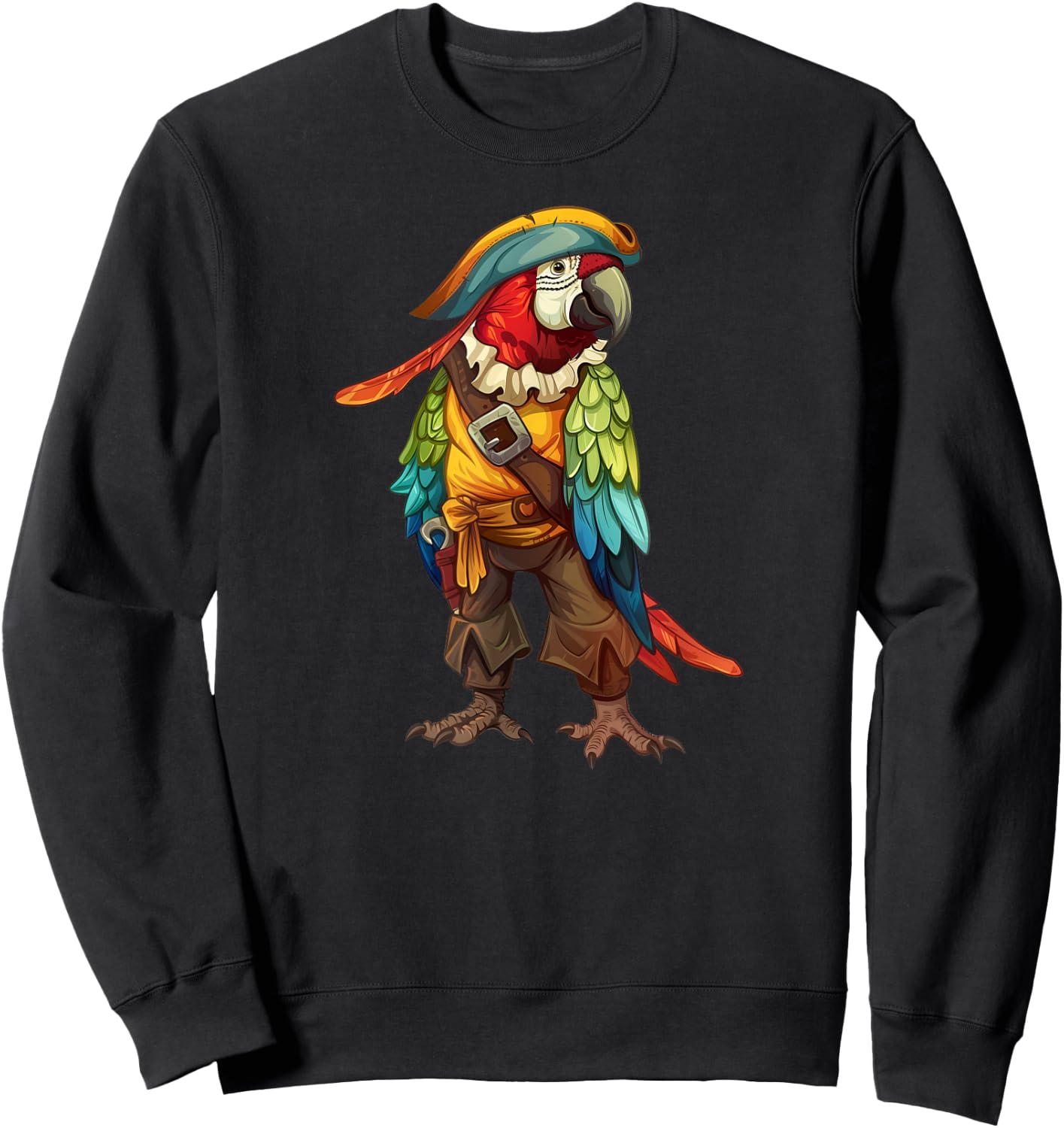 Funny Parrot Pirate Parrot - Parrot Dressed As A Pirate Sweatshirt - Sweatshirt | Black
