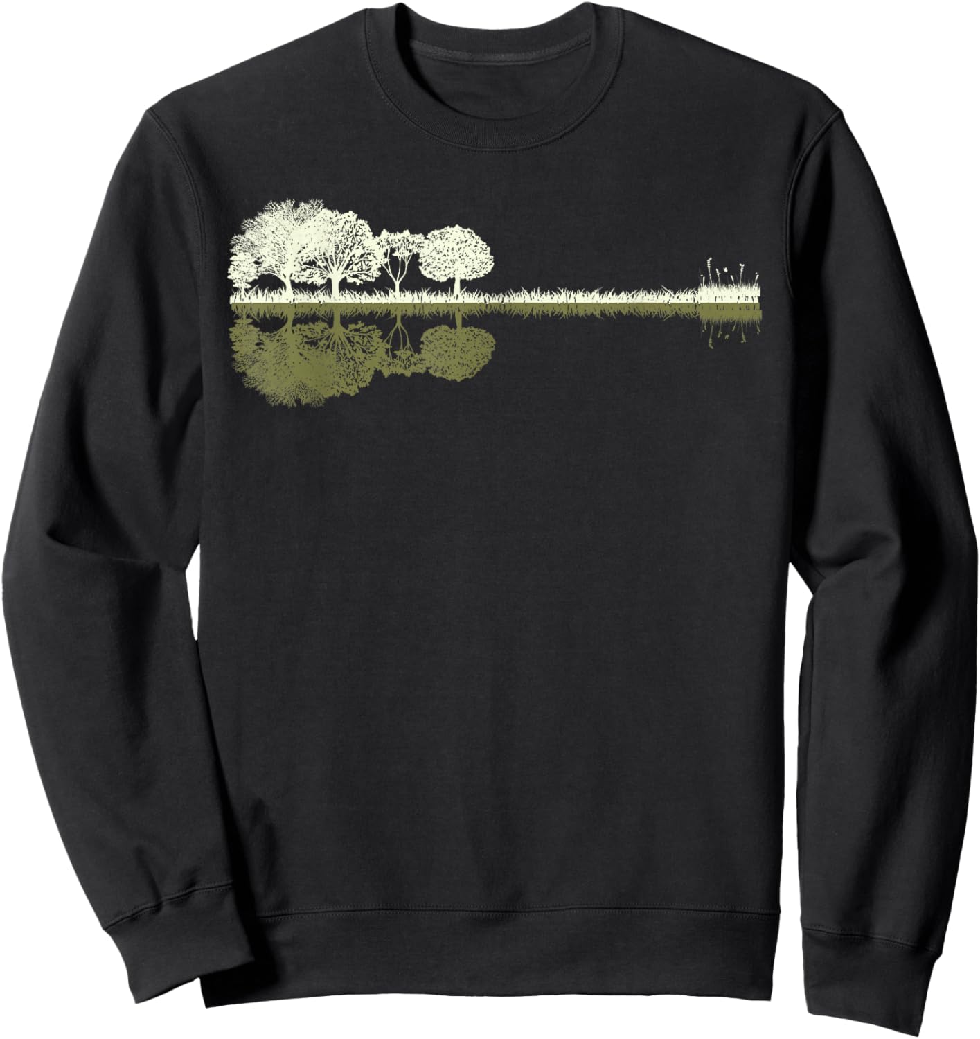 Nature Guitar - Musician - Rock - Acoustic Guitar Forest , Black Sweatshirt - Sweatshirt | Black