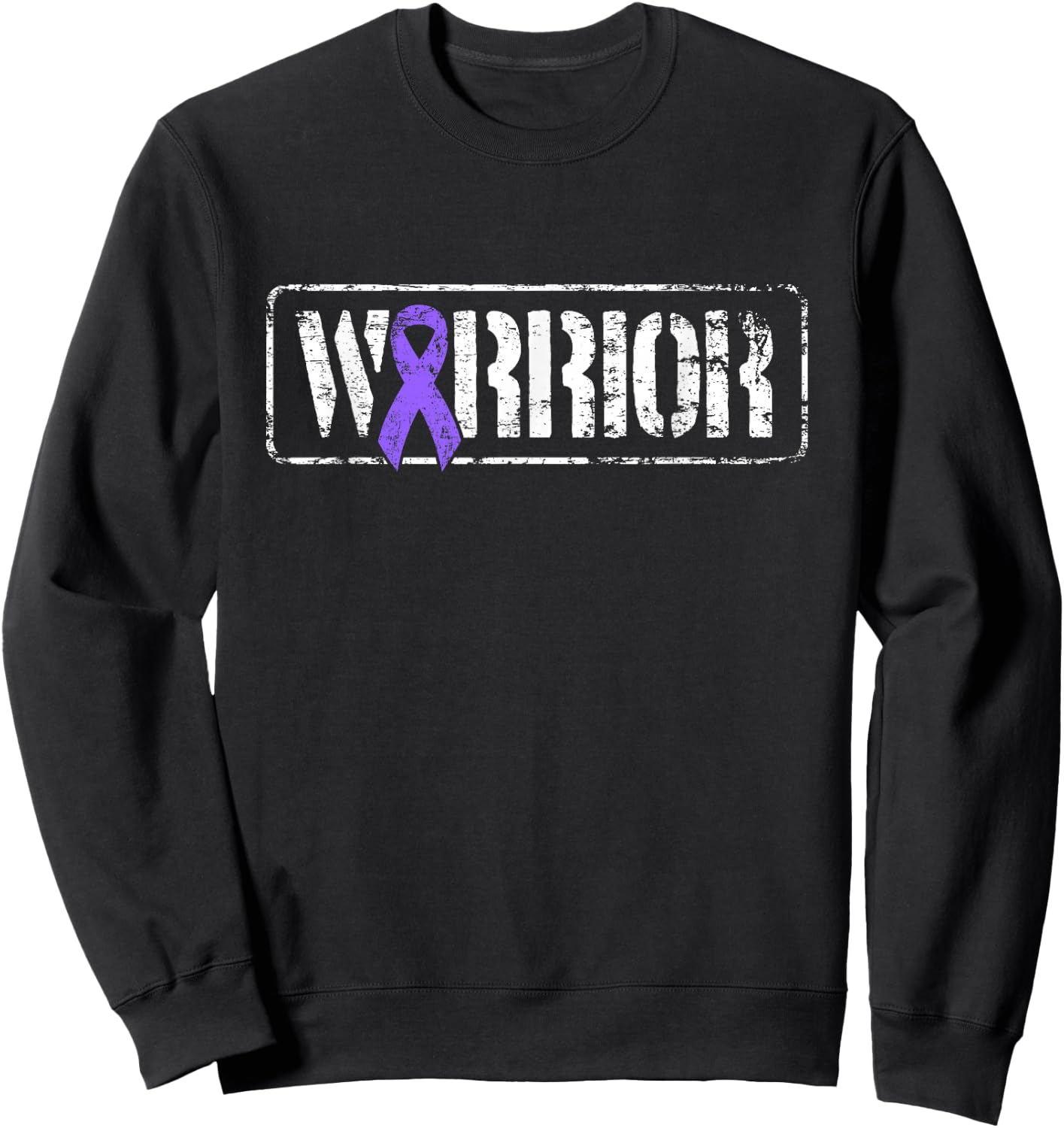 Hodgkins Lymphoma Warrior - Purple Military Style Ribbon Sweatshirt - Sweatshirt | Black