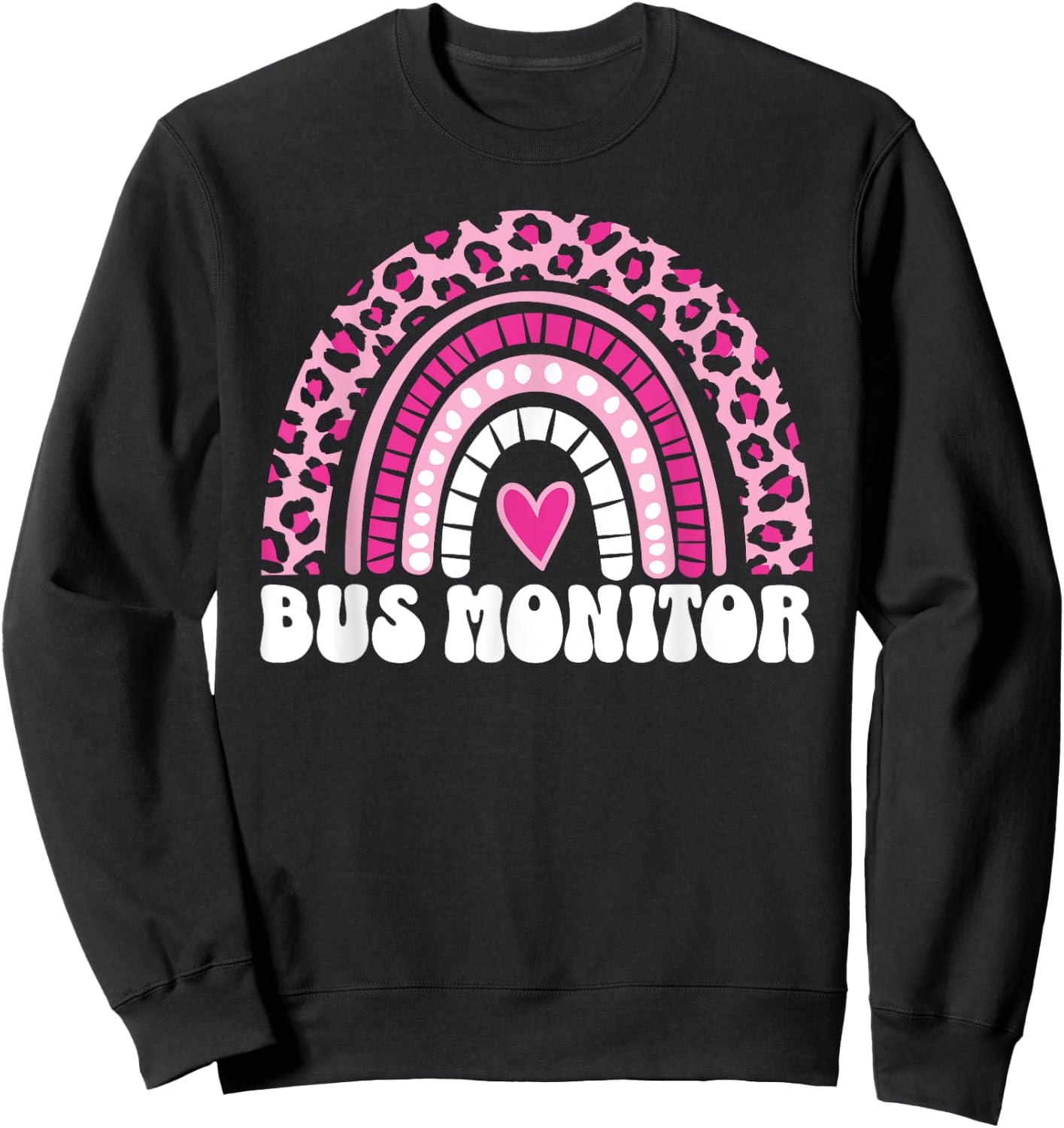 Bus Monitor Girls Cute School Bus Monitor Aide Sweatshirt - Sweatshirt | Black