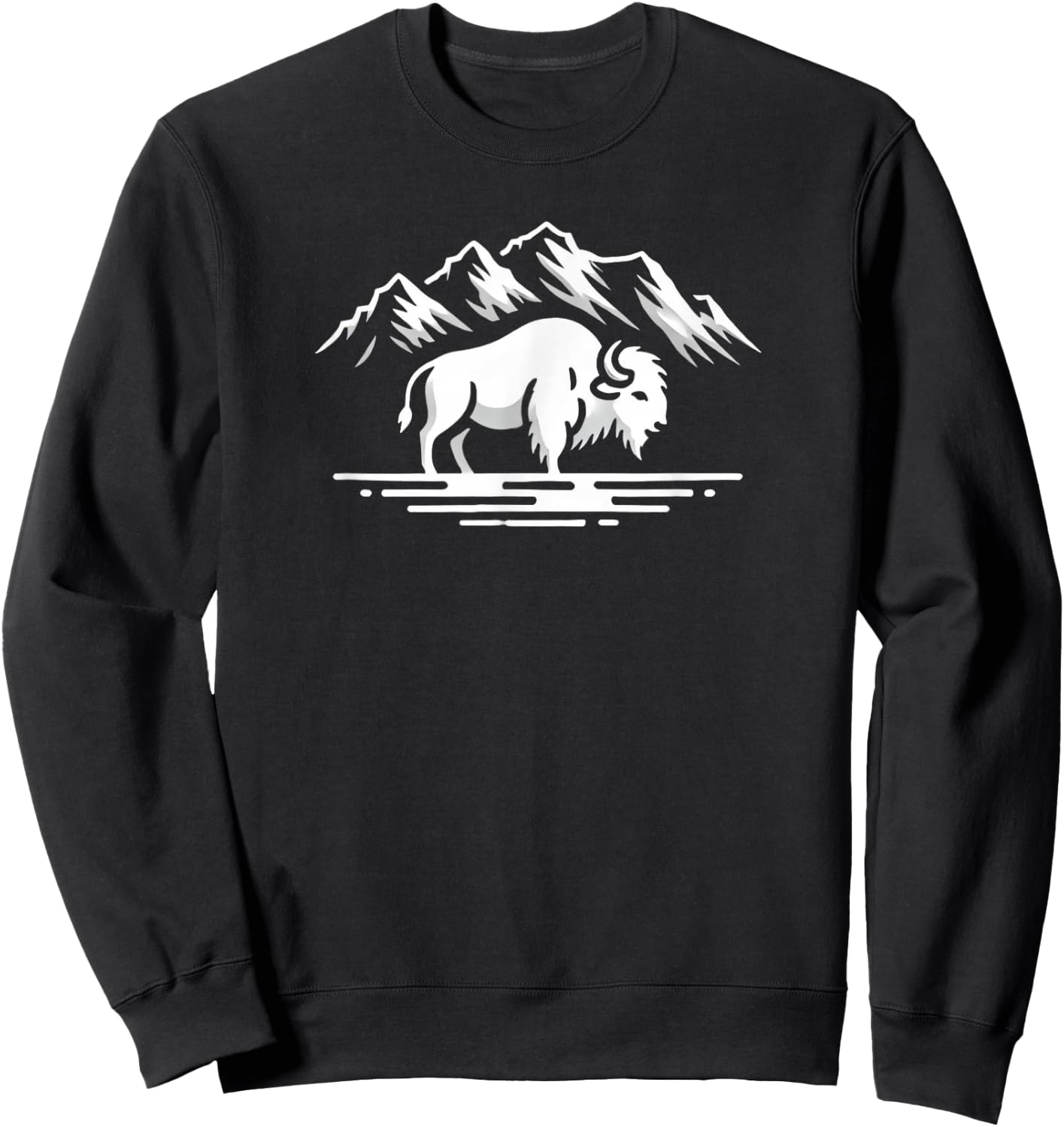 White Buffalo Mountain Silhouette Sweatshirt - Sweatshirt | Black