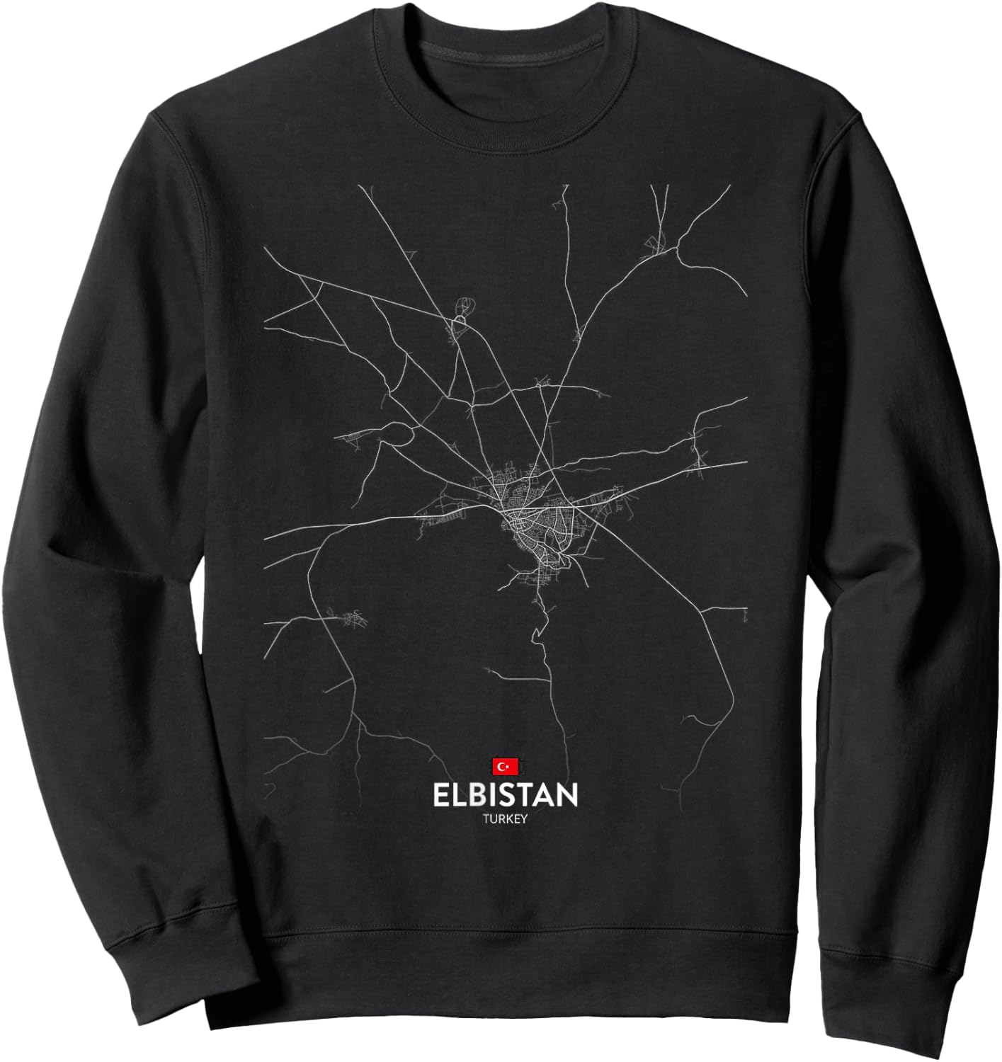 Elbistan Truthahn Stadtkarte Reise Souvenir Heimatstadt Sweatshirt - Sweatshirt | Black