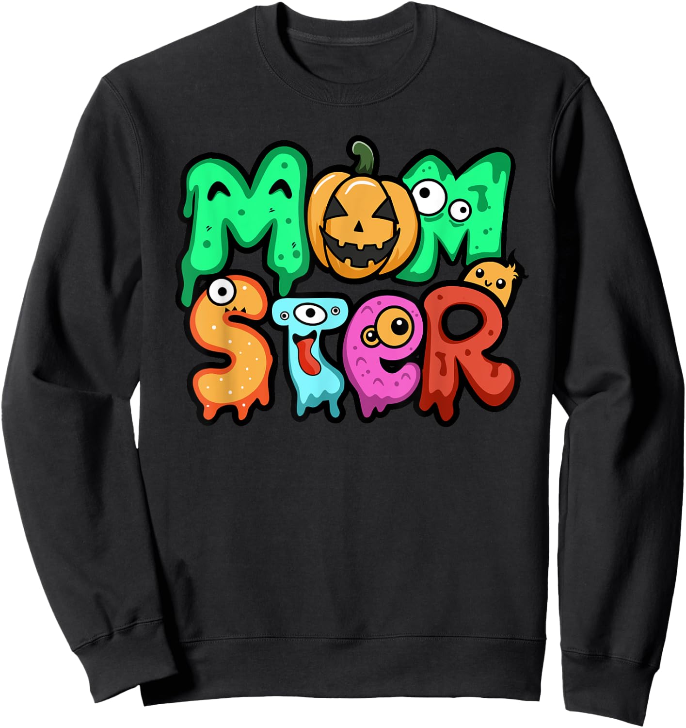 Momster Halloween Shirt Mom of Monsters Mom Halloween Sweatshirt - Sweatshirt | Black