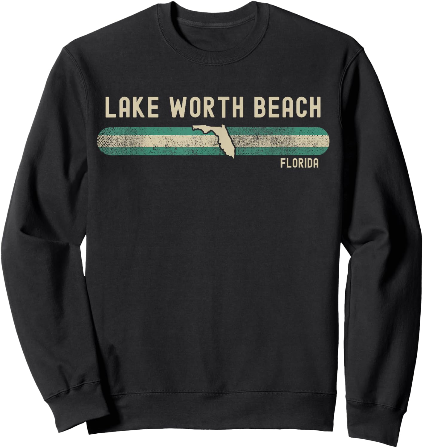Lake Worth Beach FL | Florida | Travel & 80s Style Sweatshirt - Sweatshirt | Black