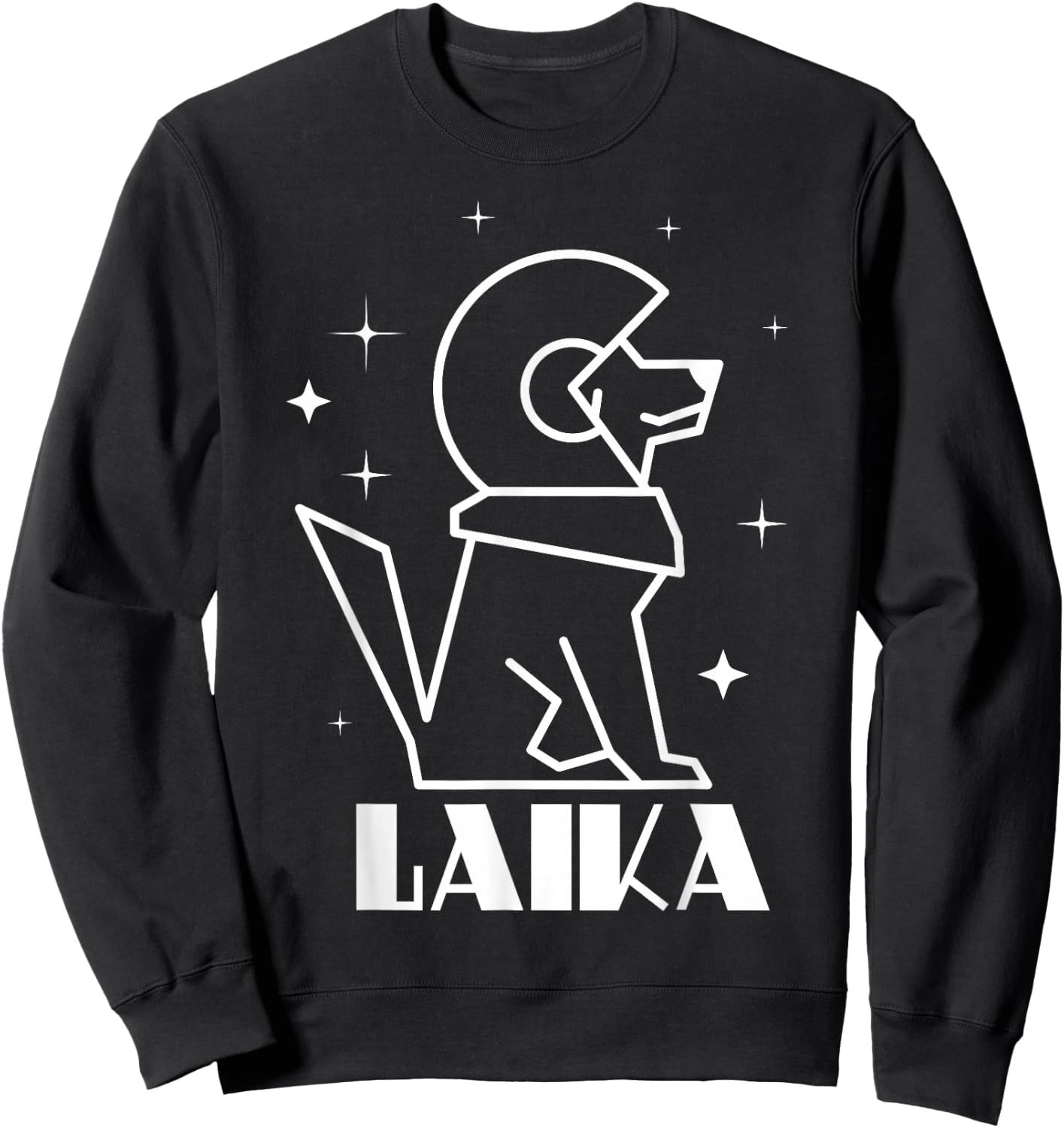 Laika Dog Sputnik Space Dog Space Travel USSR Sweatshirt - Sweatshirt | Black